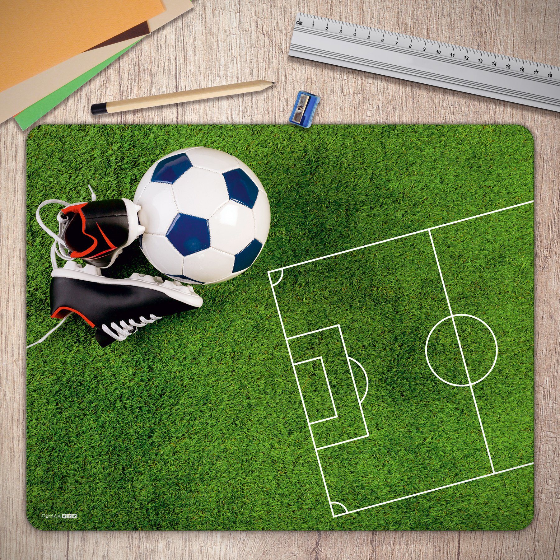 Thumbnail - itenga Schreibtischunterlage itenga Deluxe Schreibtischunterlage Fußball 50x40