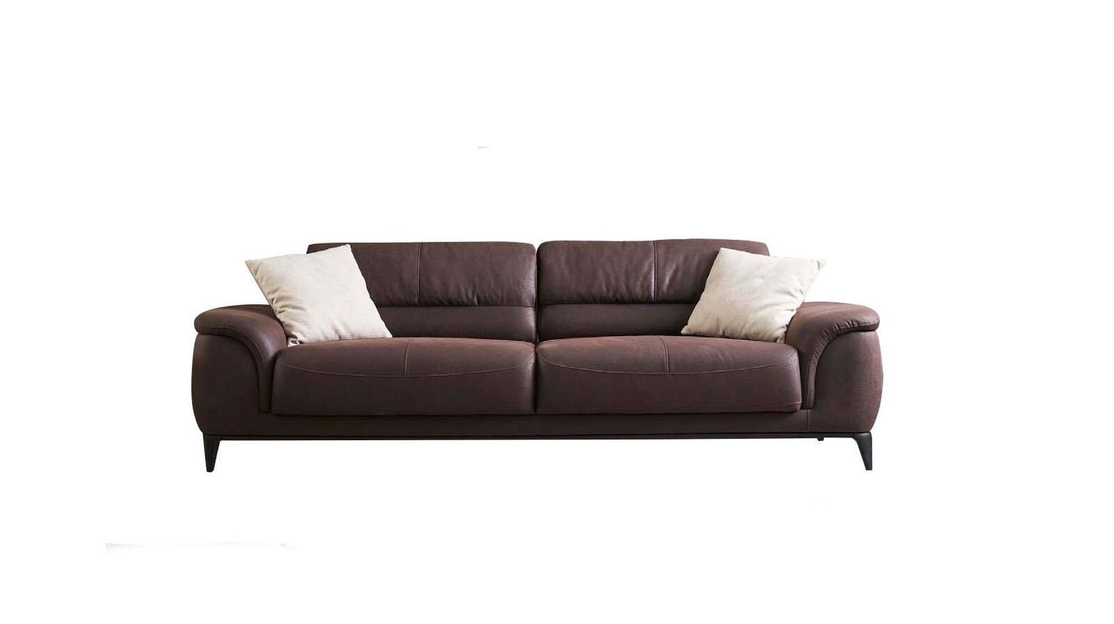 in Sofa Europa Dreisitzer Stoffsofa 3 JVmoebel Made Sofa Sitzer Stoff Teile, Couch Sofas, 1 Polstersofa Braun
