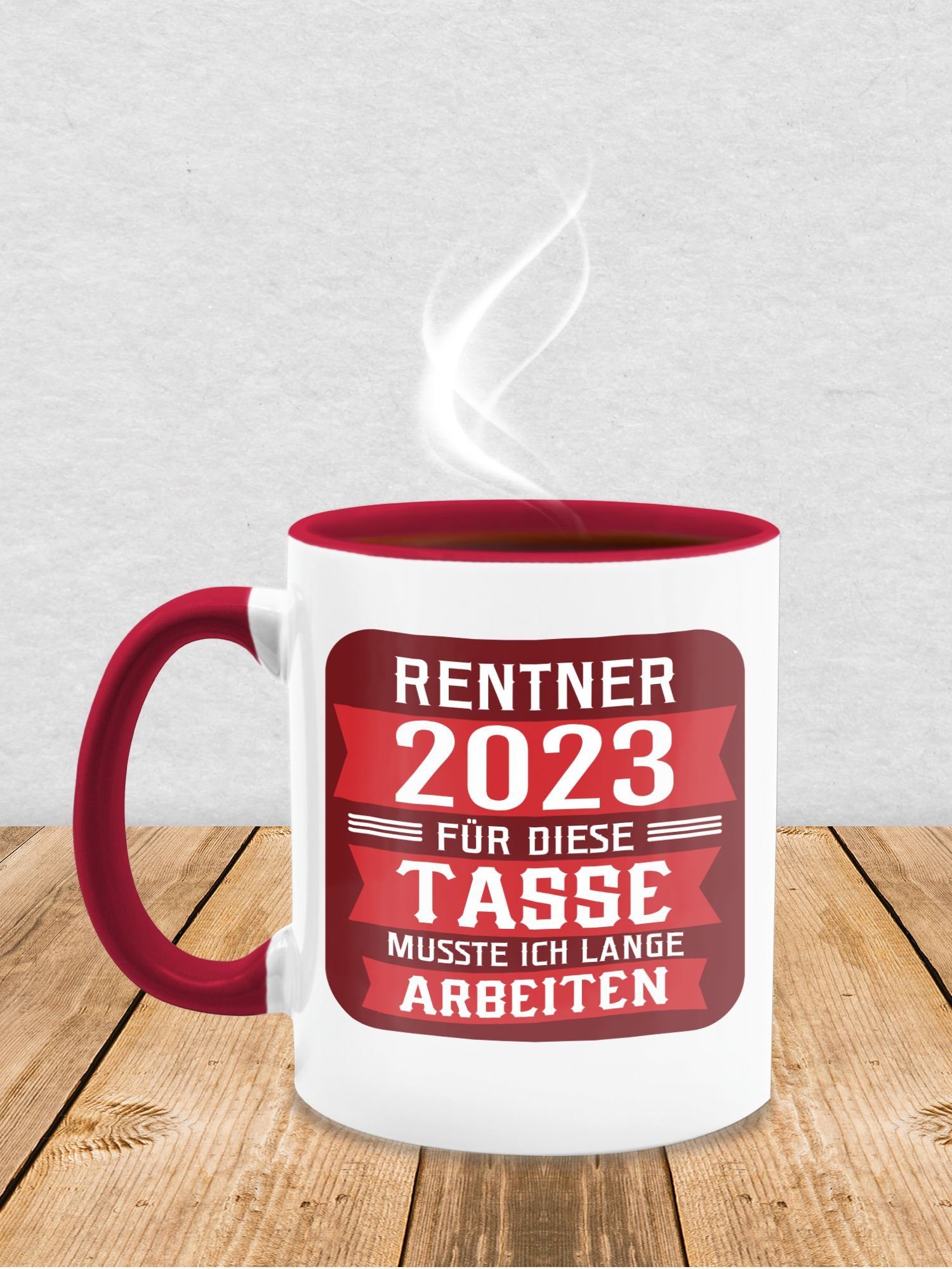 - Rente Shirtracer 3 Rentner Kaffeetasse Geschenk Tasse Bordeauxrot rot, 2023 Keramik,