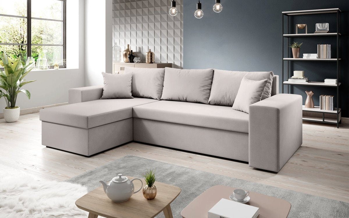 Luxusbetten24 Schlafsofa Designer Sofa Denver, mit Stauraum und Schlaffunktion