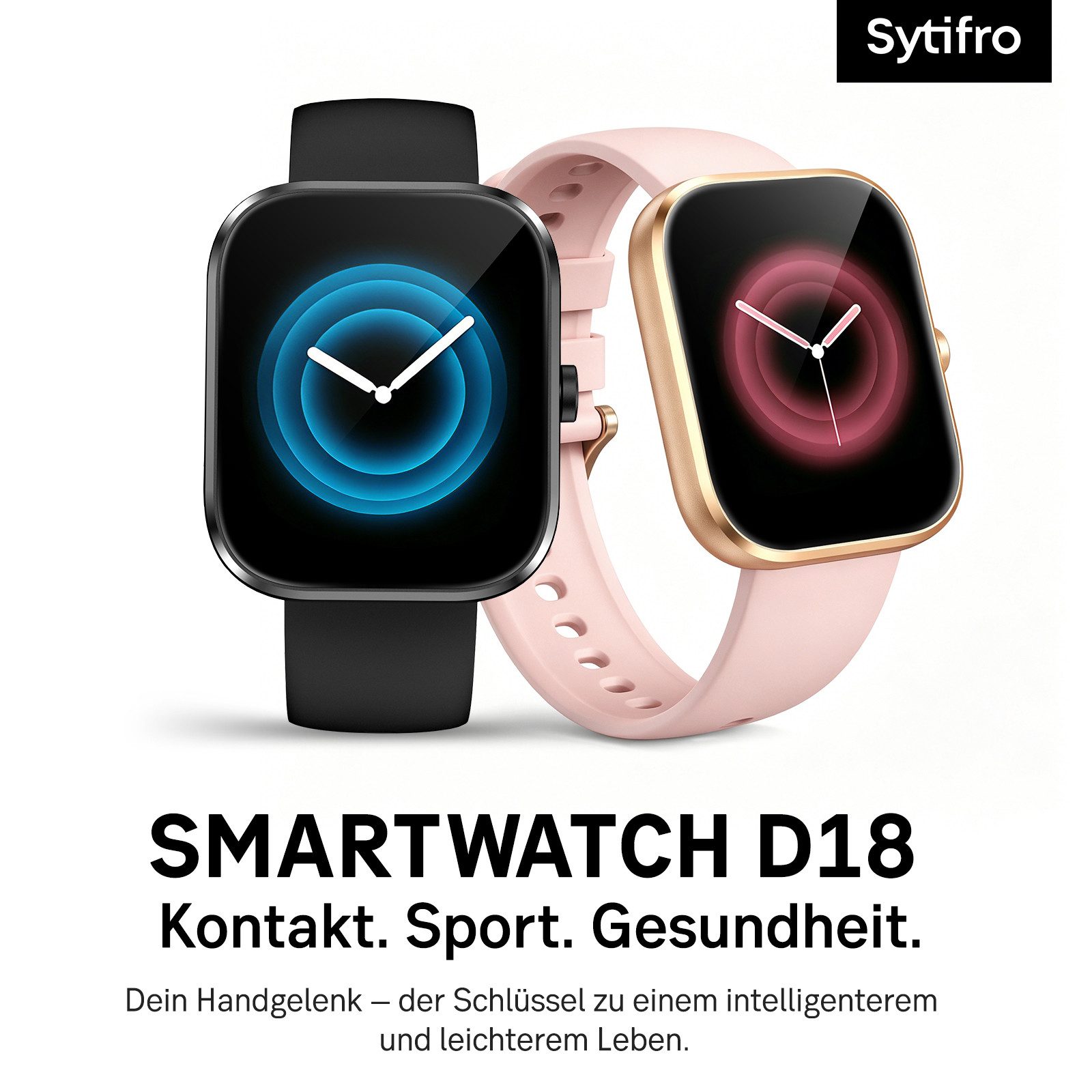 Sytifro Smartwatch Damen Herren, Fitnessuhr mit Diamantgeschliffenes Design Smartwatch (Full Touch Square Fine Sportuhr Damen cm), 150+ Sportmodes, Bluetooth 5.3 Sportuhr, Gesundheits-Uhren mit Benachrichtigung, 24/7 Herzfrequenz, Blutsauerstoff, Schlafqualität, Schrittzähler, Pulsuhr, Sprachassistent und Musiksteuerung etc., IP68 Wasserdichte Fitness Tracker Uhr Damen Herren, verfügbar für IOS und Android.