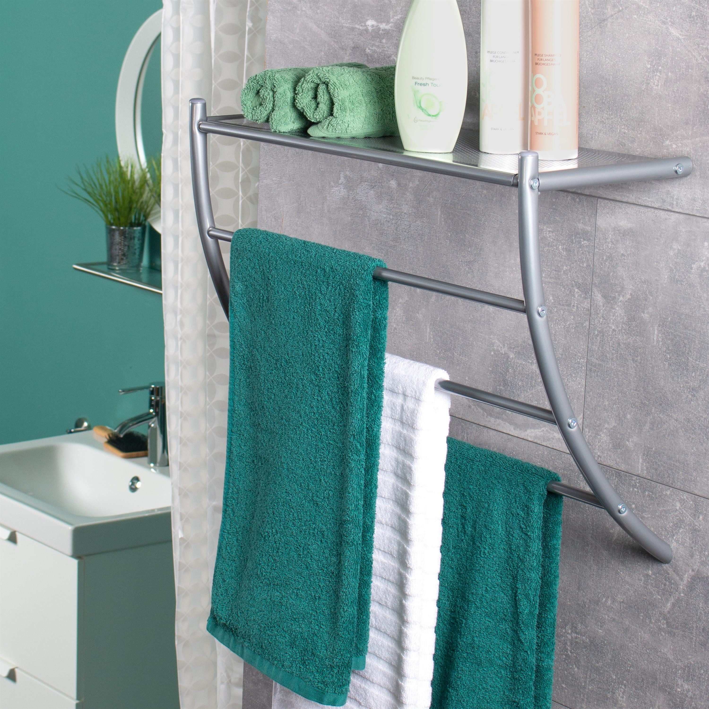 bremermann Handtuchhalter Handtuchhalter mit Regal 2in1, 3 Handtuchstangen, günstig online kaufen