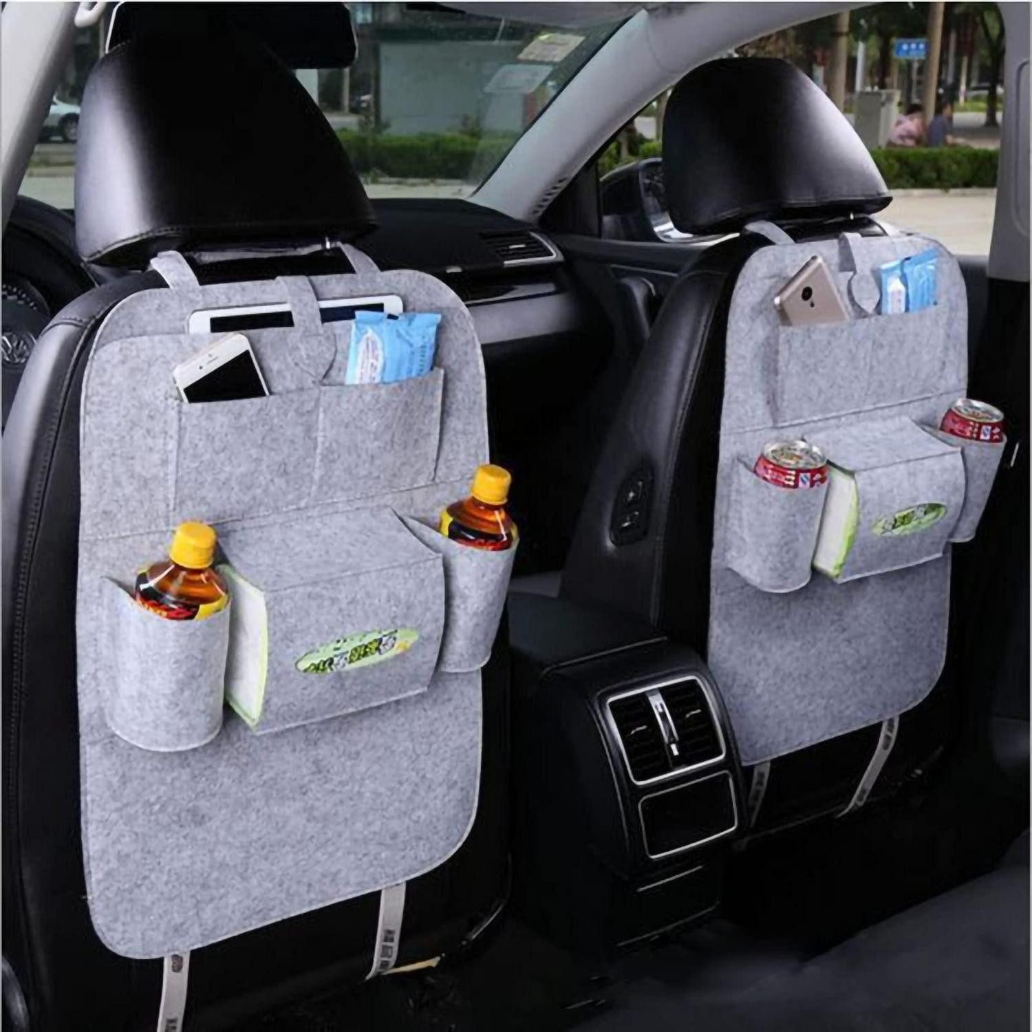 LuxusKollektion Auto-Rückenlehnentasche Autositz Organizer Hellgrau