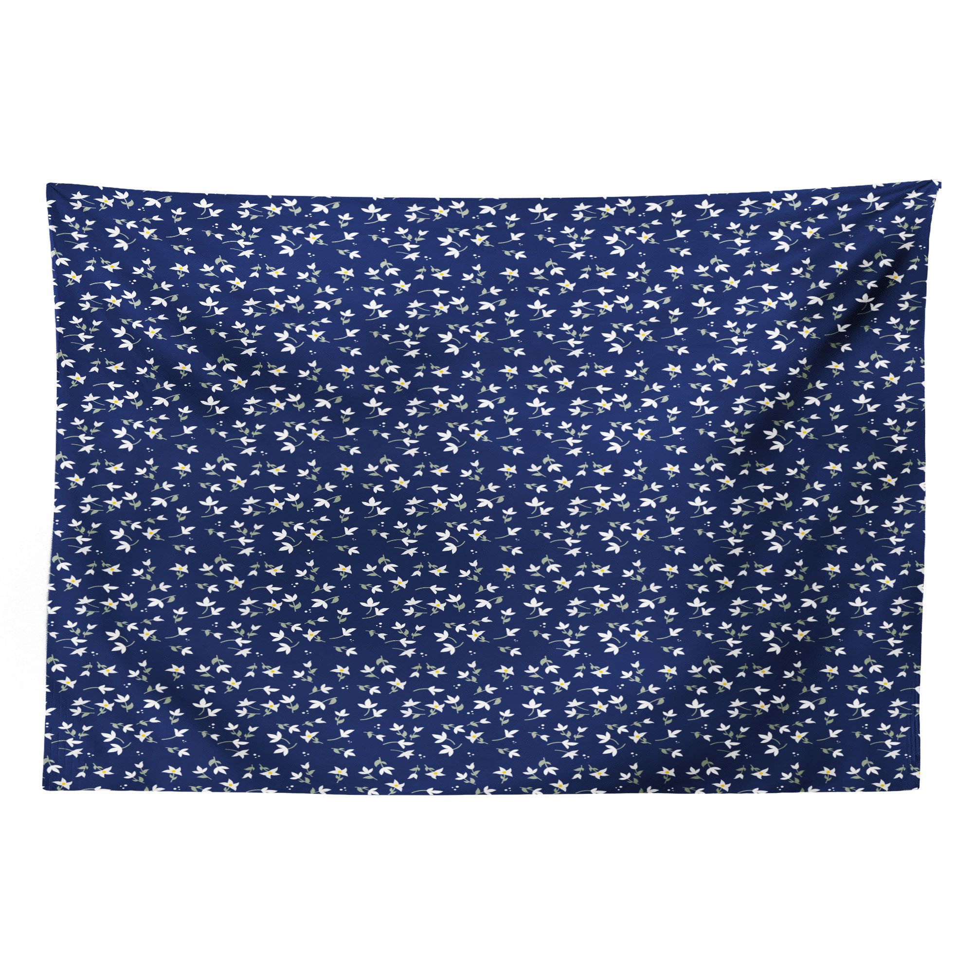 Abakuhaus Wandteppich Wohnzimmer Schlafzimmer Wandtuch Seidiges Satin Wandteppich, rechteckig, Blumen Blühende Blumen-Motive