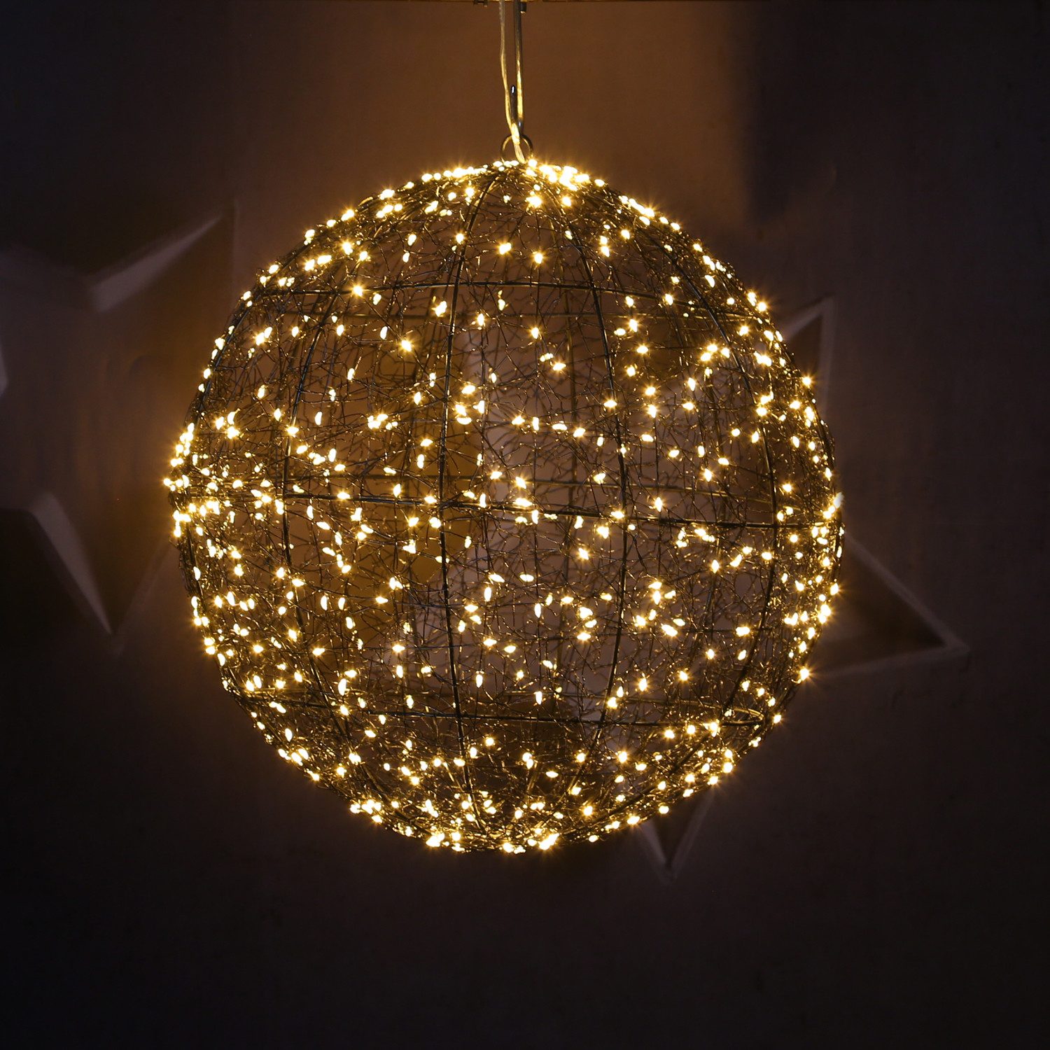 MARELIDA LED Kugelleuchte LED Drahtkugel Leuchtkugel 38cm 600LED Lichtkugel günstig online kaufen