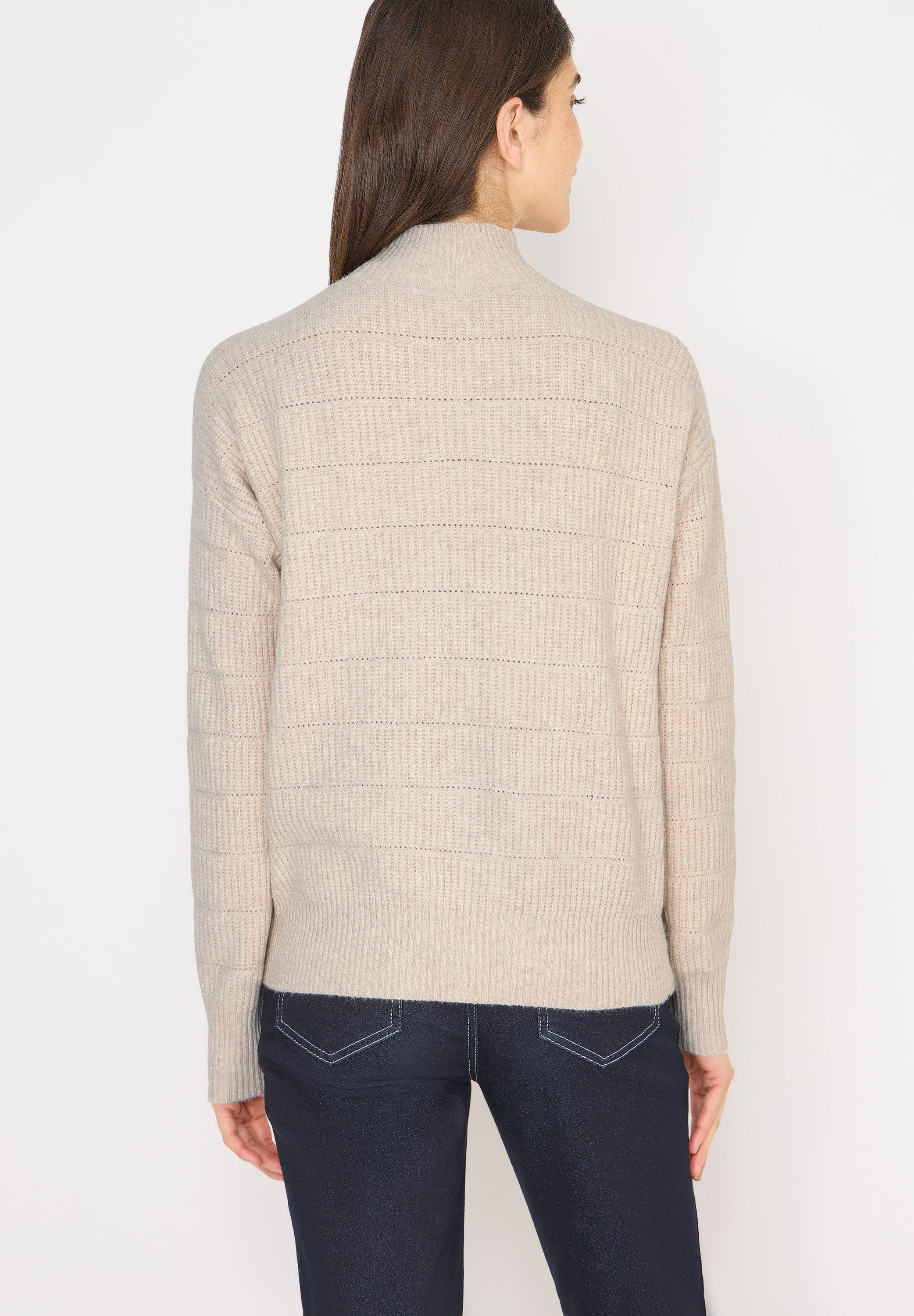 CECIL Stehkragenpullover mit Stehkragen und Loch-Design