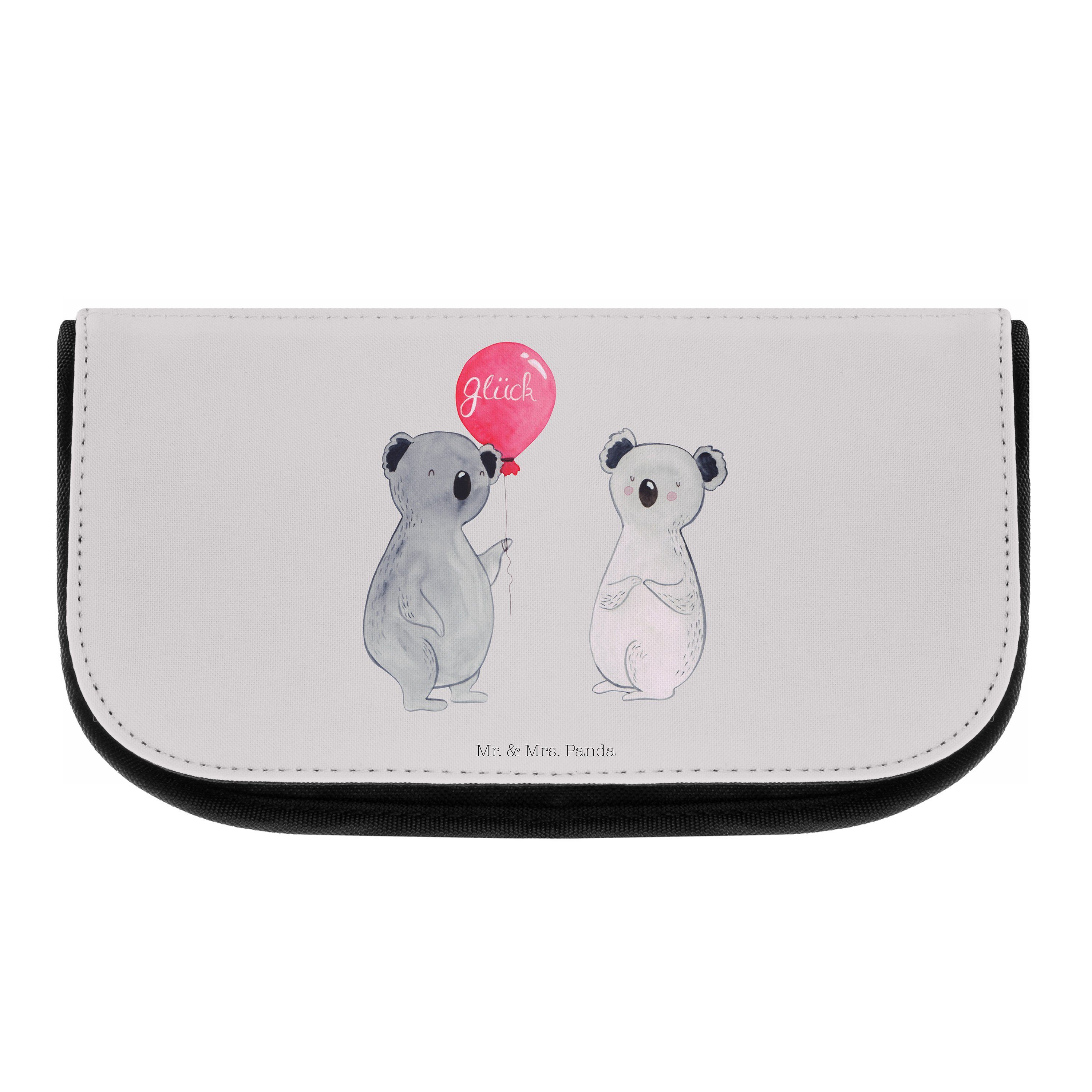 Mr. & Mrs. Panda Pastell Luftballon Koala Geburtsta Geschenk, (1-tlg) Kosmetiktasche Kosmetikbeutel, - - Grau