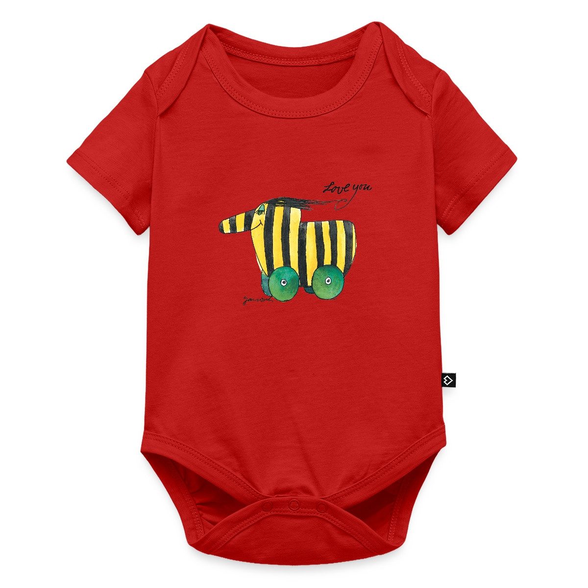 Spreadshirt Kurzarmbody Janosch Tigerente Love You Kurzarm Tages Baby Body (1-tlg)