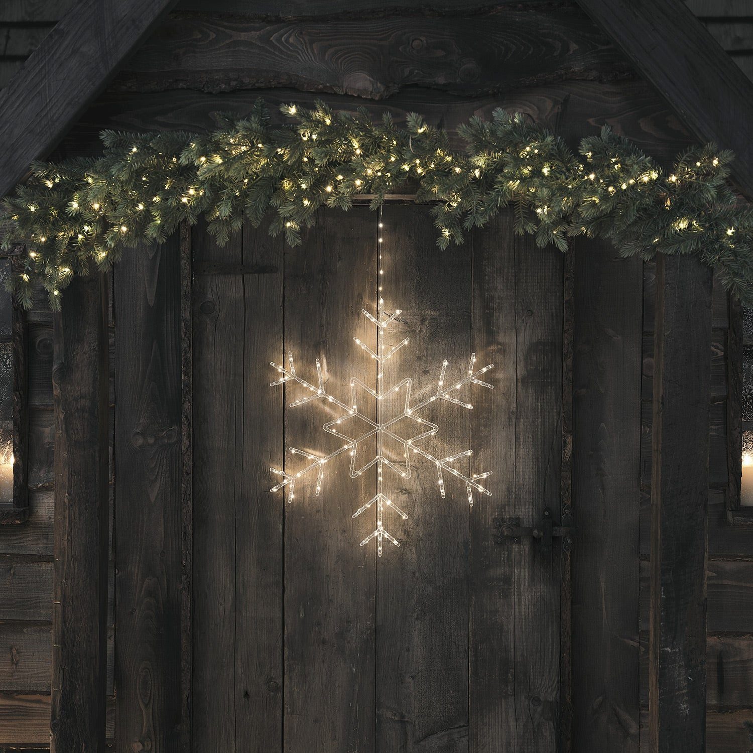 Lights4fun LED Dekolicht 60cm Acryl LED Schneeflocke Weihnachtsdeko außen, LED fest integriert – Bild 3 von 3