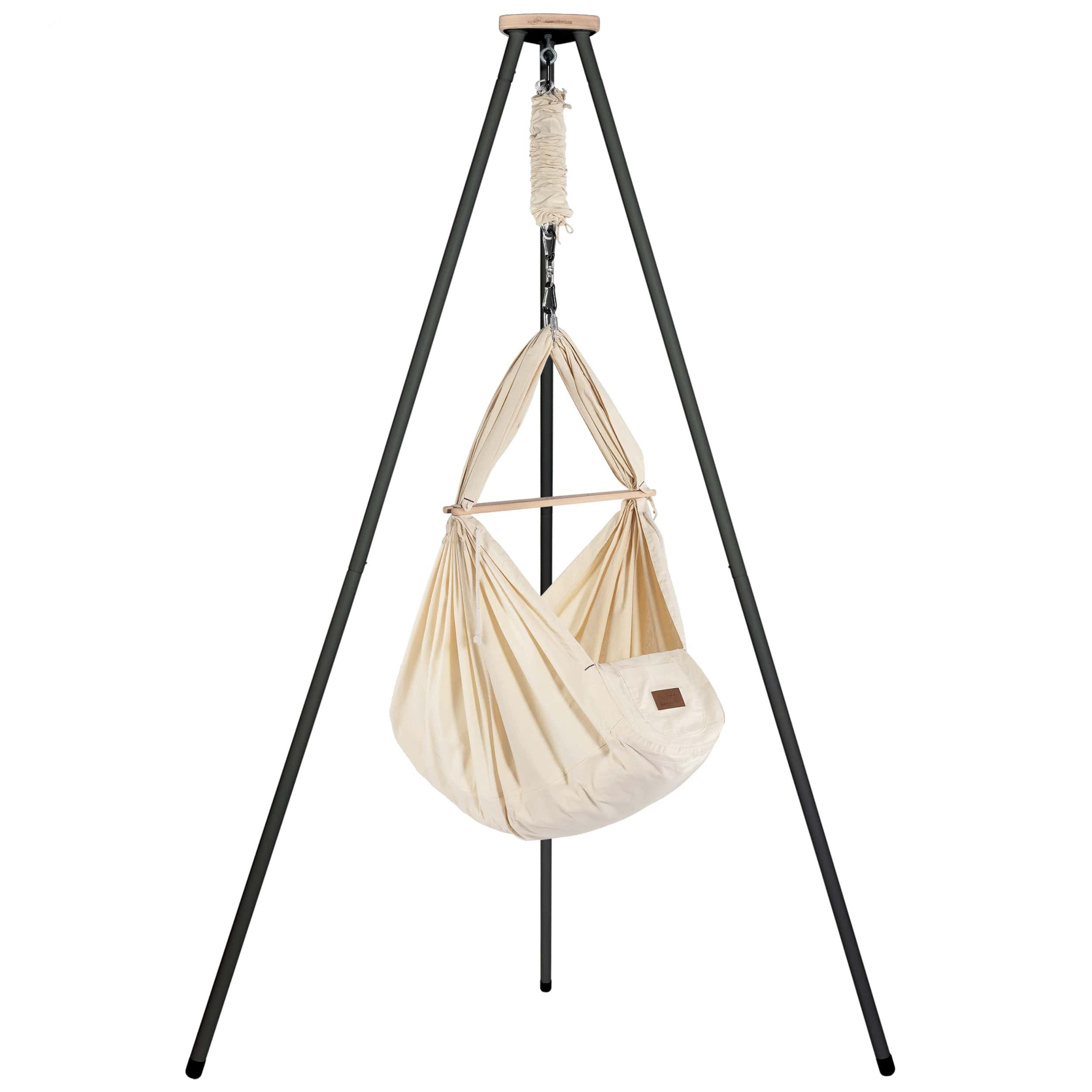 Stubenbett Federwiege Bio mit Tipi Anthrazit