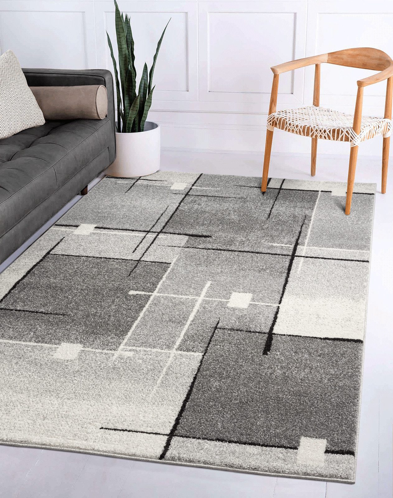 the carpet Teppich Pearl, rechteckig, Höhe: 11 mm, moderner dichter Wohnzimmer Teppich Konturenschnitt