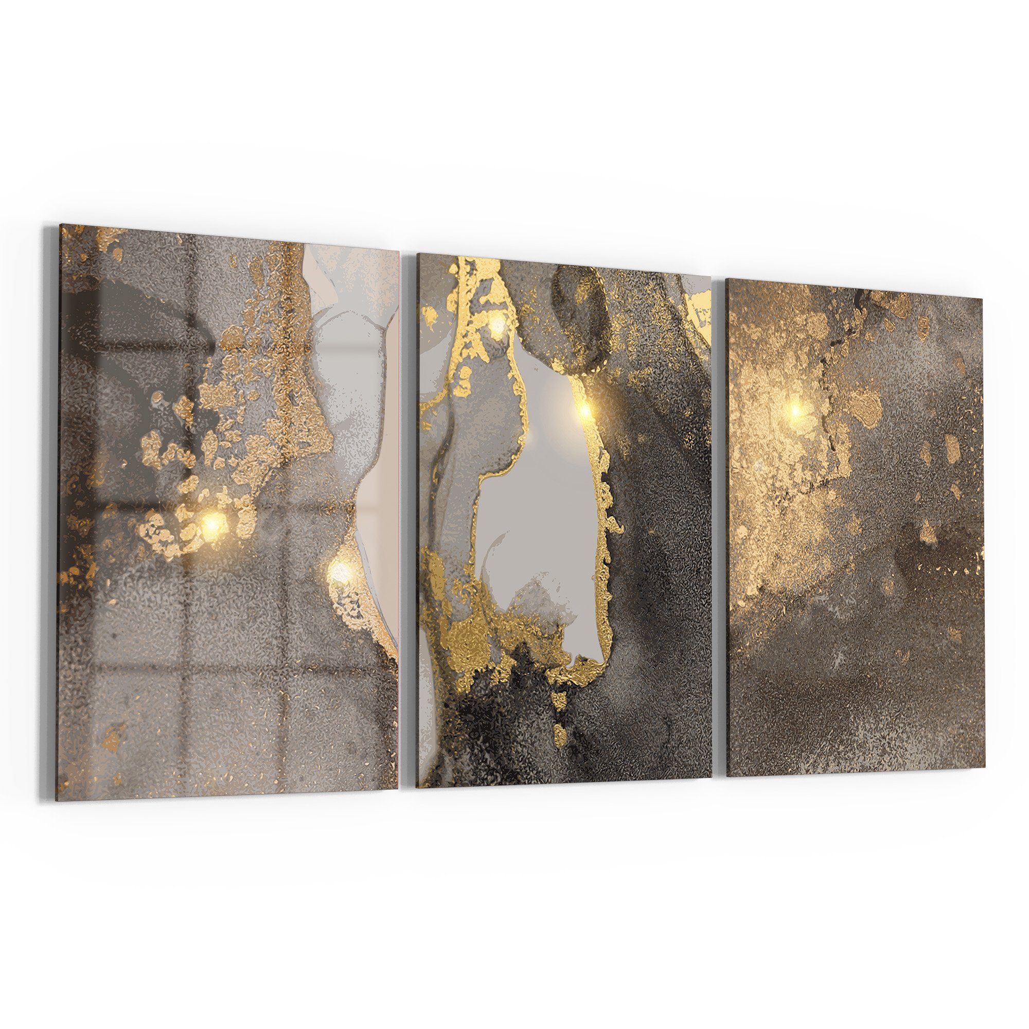 DEQORI Glasbild 'Elegante Marmorleinwände', 'Elegante Marmorleinwände', Glas Wandbild Bild schwebend modern