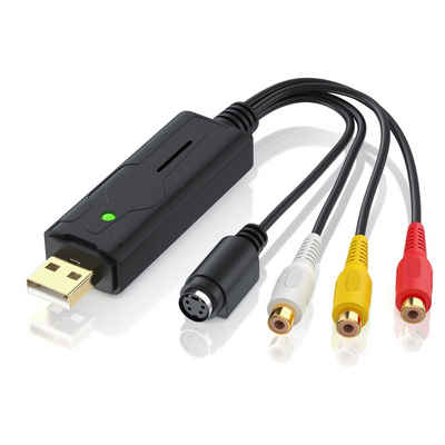 Aplic Audio- & Video-Adapter USB Typ A zu S-Video, Component-Video, Cinch, 15 cm, USB Audio Video Grabber - VHS - Videoadapter zur Bearbeitung
