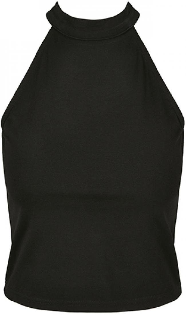 Build Your Brand Tanktop Damen Top, Turtleneck Short Top, Baumwolle mit Stretchanteil