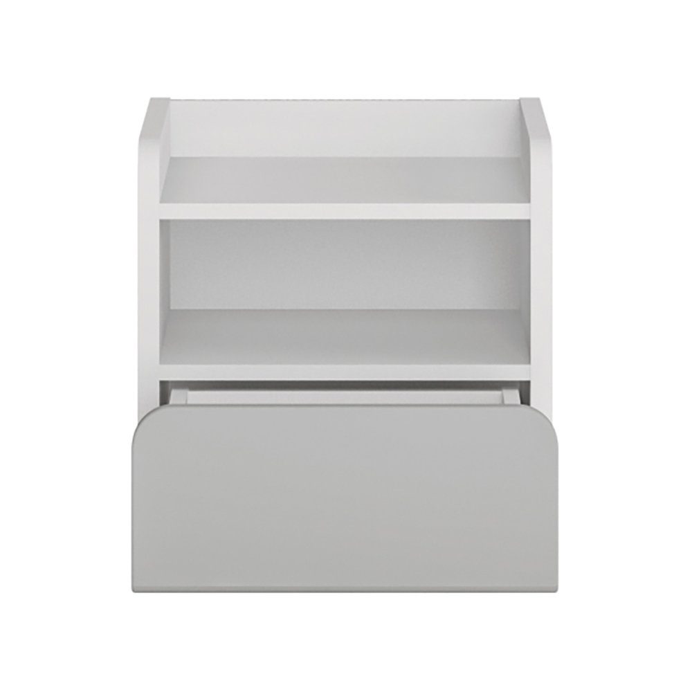 Lomadox Nachttisch FLINT-129, Nachtschrank, Nachtkommode, weiß, grau, 42x41 günstig online kaufen
