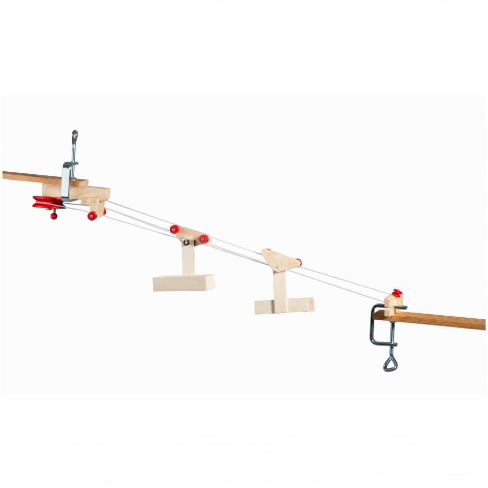 Spielzeug Kraul Spiel, Mini-Seilbahn 2 Wagen mit Station und 2 x 5 m Seil