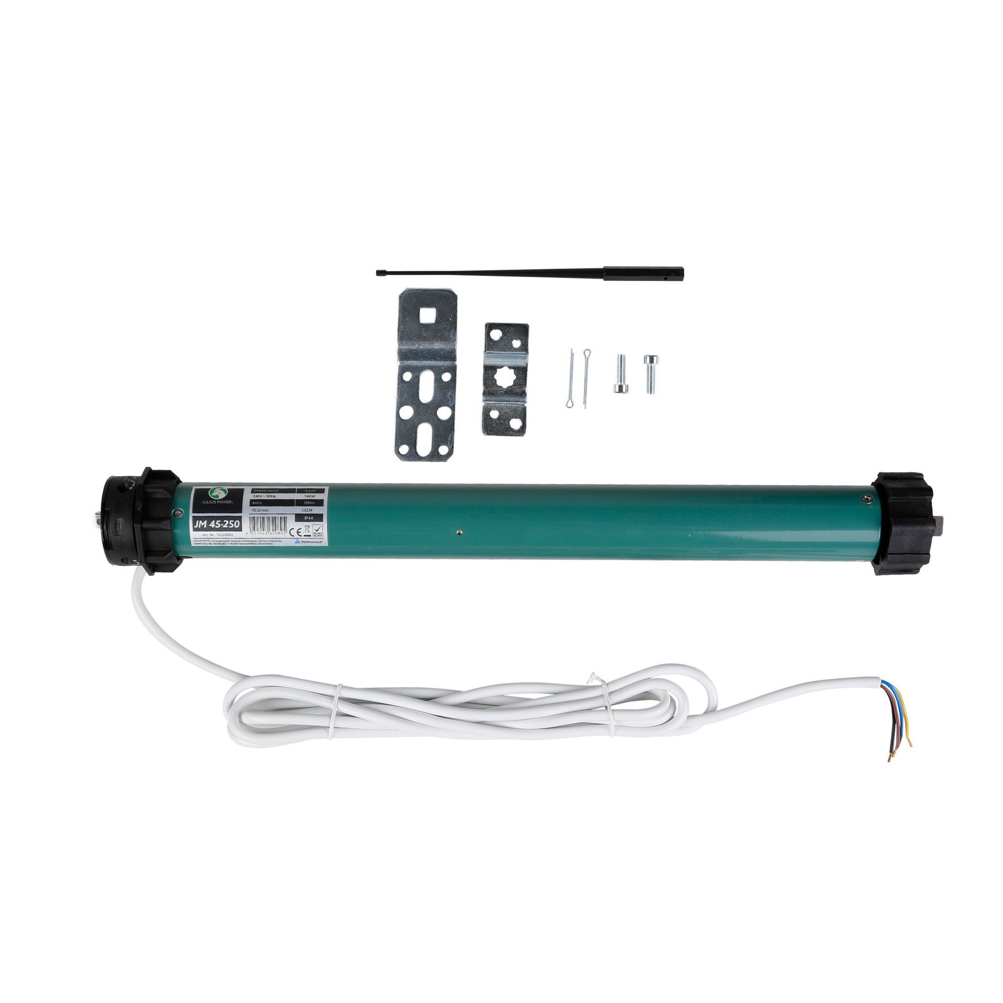 Julius Mayer Rollladenmotor Rollladenmotor JM45-250 25 Nm Rohrmotor SW60, (Packung, 1 St), 60 mm, 25 Nm Zugkraft, wartungsfrei