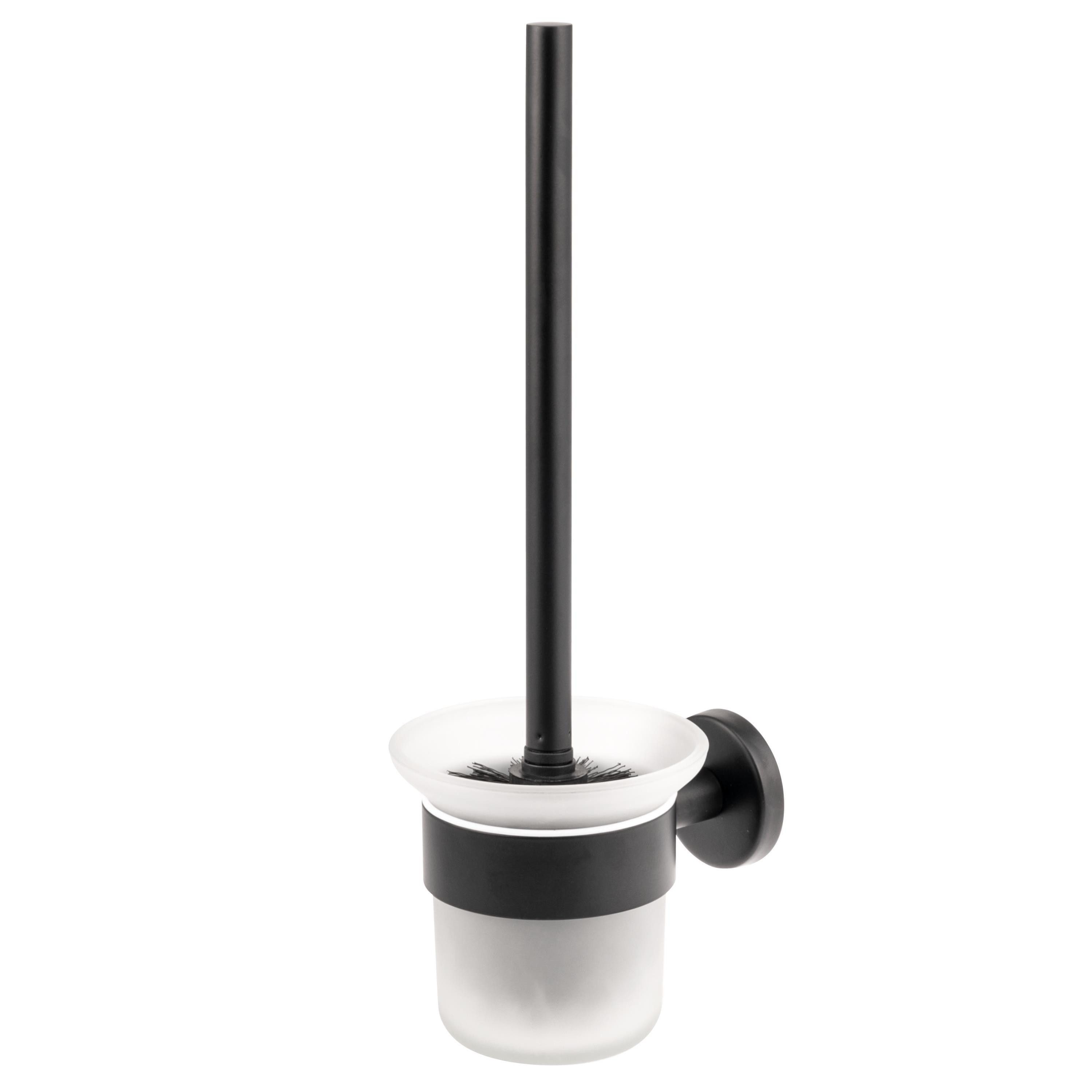 bremermann WC-Reinigungsbürste PIAZZA BLACK - WC-Garnitur aus Glas & Edelstahl, schwarz, (1-tlg)