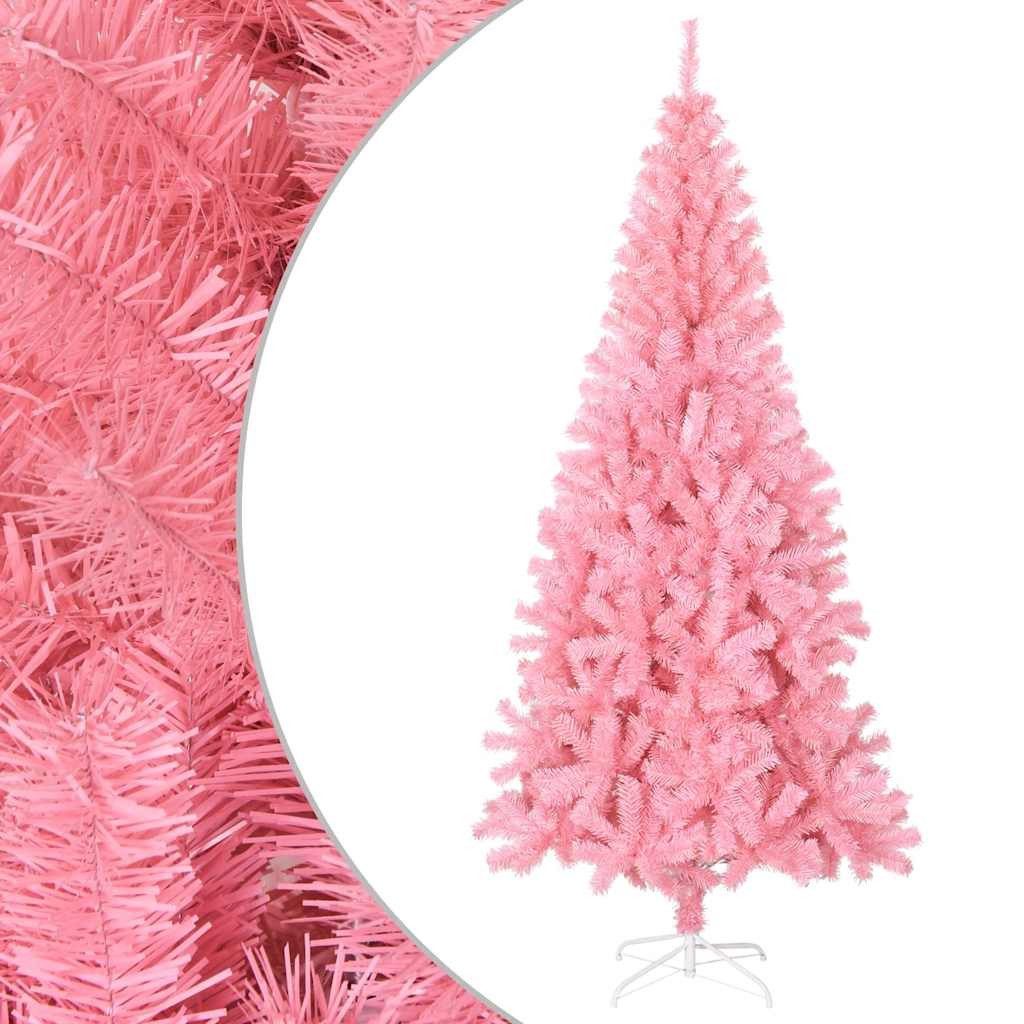 Kunstpflanze, vidaXL, Künstlicher Weihnachtsbaum mit Ständer Rosa 180 cm PVC