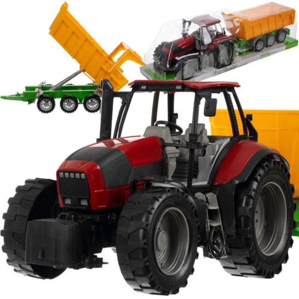 KRUZZEL Spielzeug-Traktor Traktor Ackerschlepper, (Spar-Set, 1-tlg., hochwertig pädagogisch), verfügt über eine Kipping-Funktion