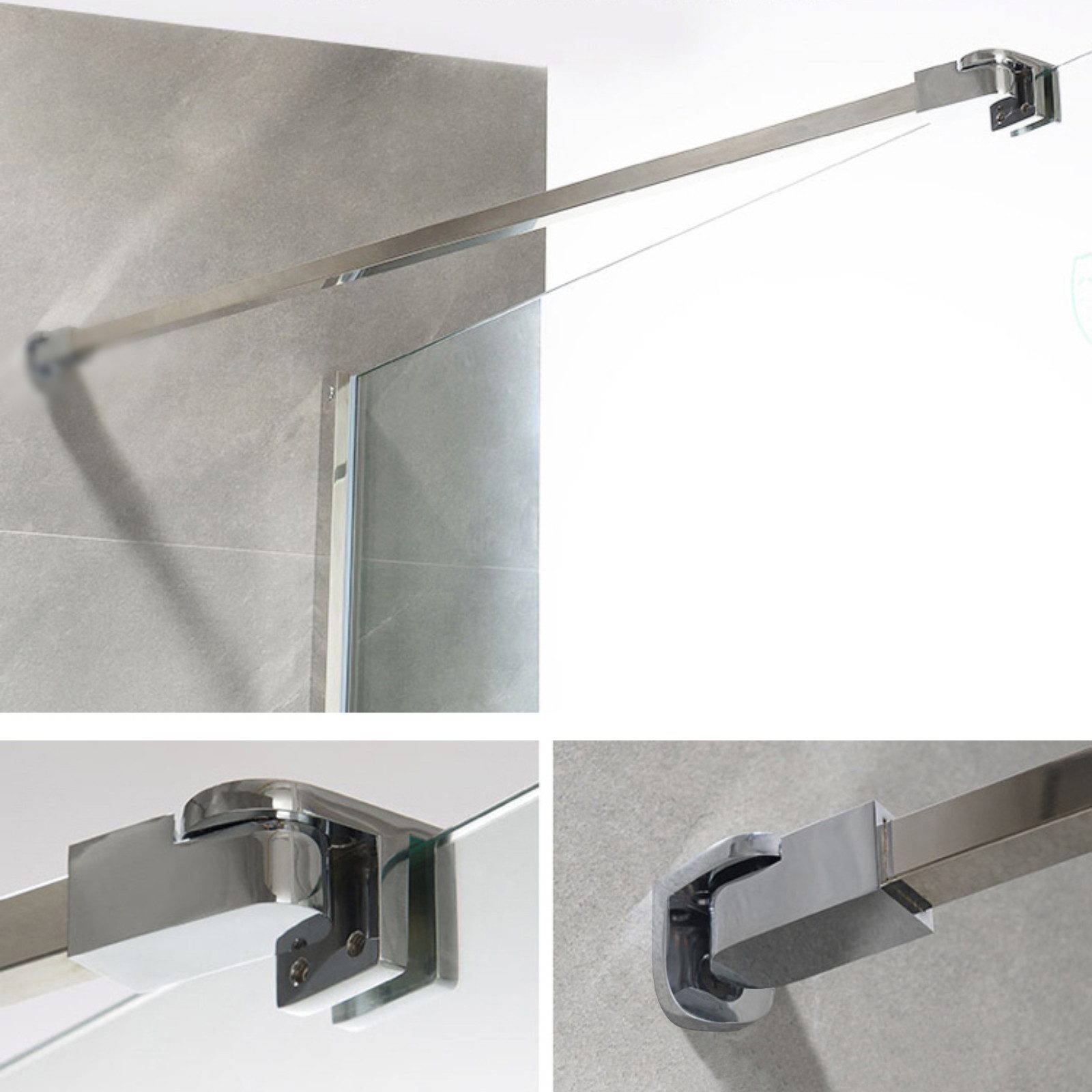 WITEN&NOCK Duschwand-Stabilisationsstange 70 cm Stabilisationsbügel mit 180° Drehgelenk Haltestange ‎6 -10 mm
