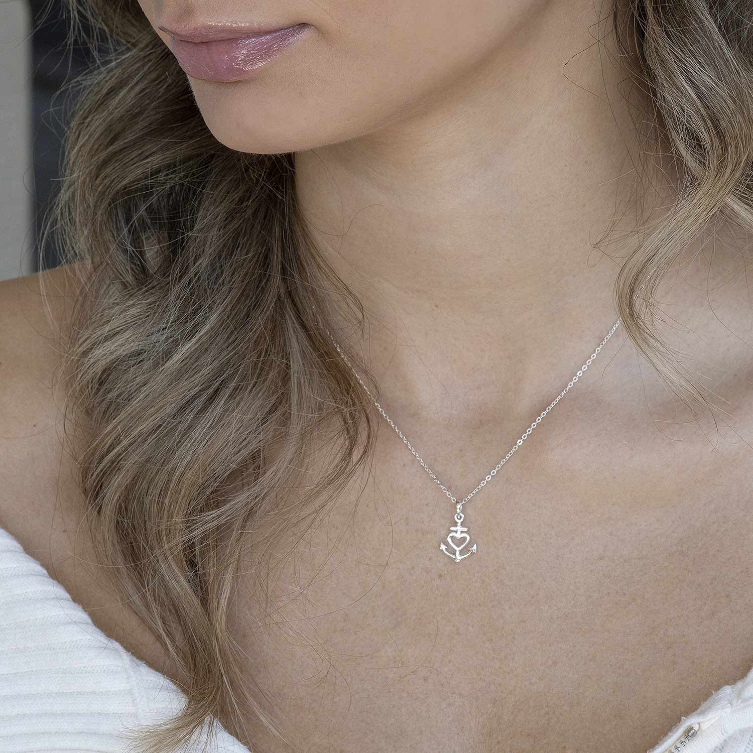 Materia Kettenanhänger Anker mit Herz Liebe Hoffnung KA-92, 925 Sterling Si günstig online kaufen