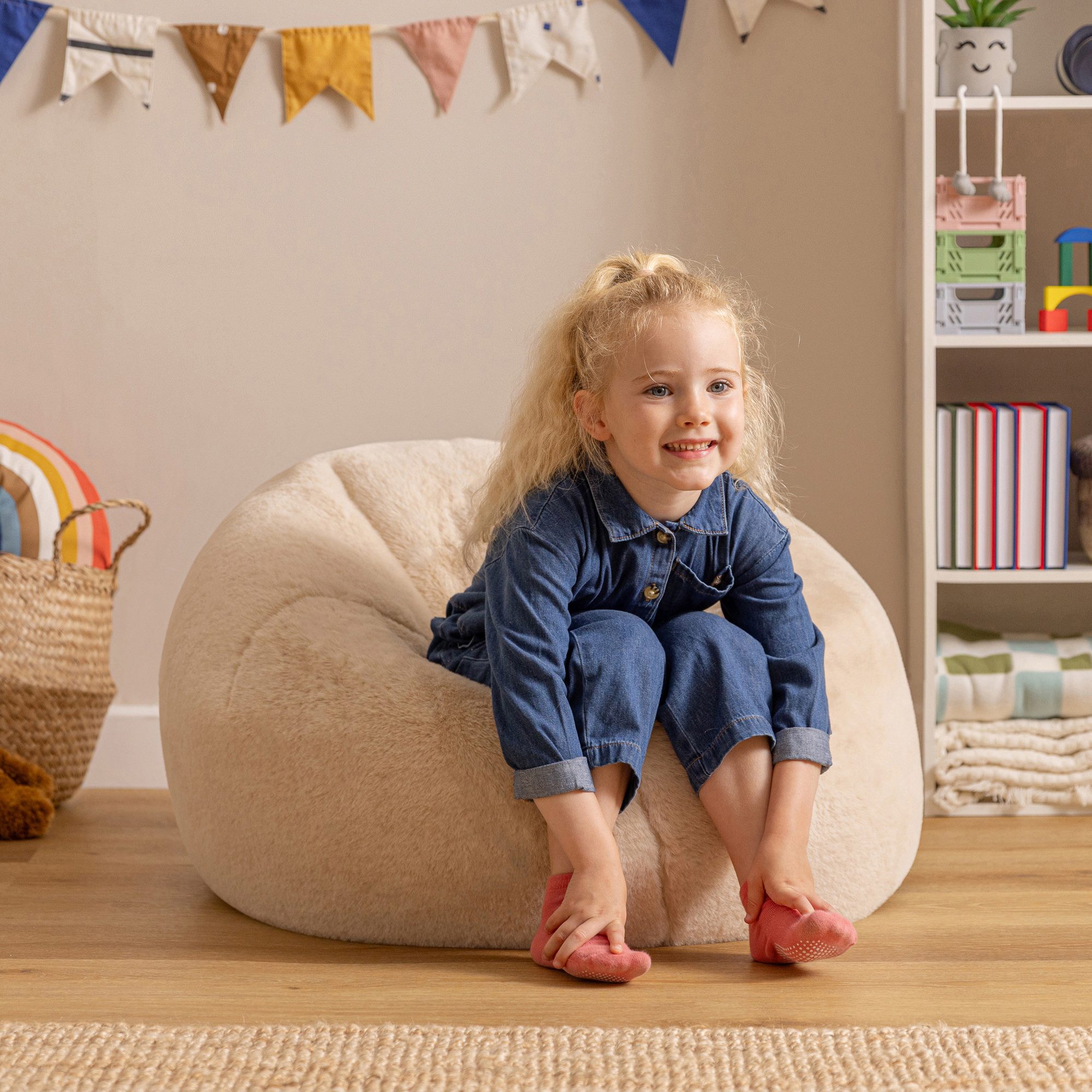 icon Sitzsack Flauschig aus Kunstfell für Kinder, mit Füllung, Made in Germ günstig online kaufen