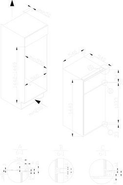 Amica Einbaukühlgefrierkombination EKGC16166, 144 cm hoch, 54,5 cm breit, Sicherheitsglas