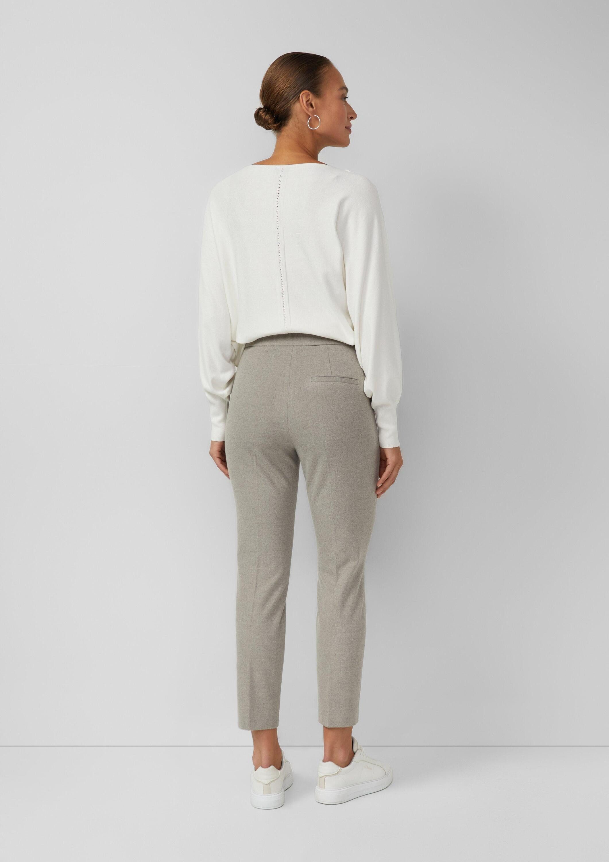 s.Oliver 7/8-Hose Hose Knöchellange Flanellhose mit Bundfalte und elastischem Bund