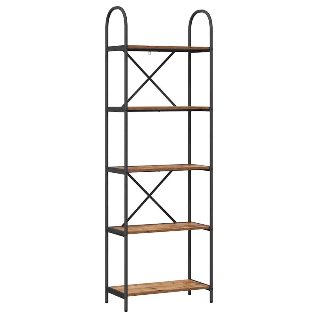 furnicato Bücherregal 60 x 30 x 183 cm Altholz, Stabiles Standregal mit 5 Ebenen für dein Wohnzimmer oder Büro