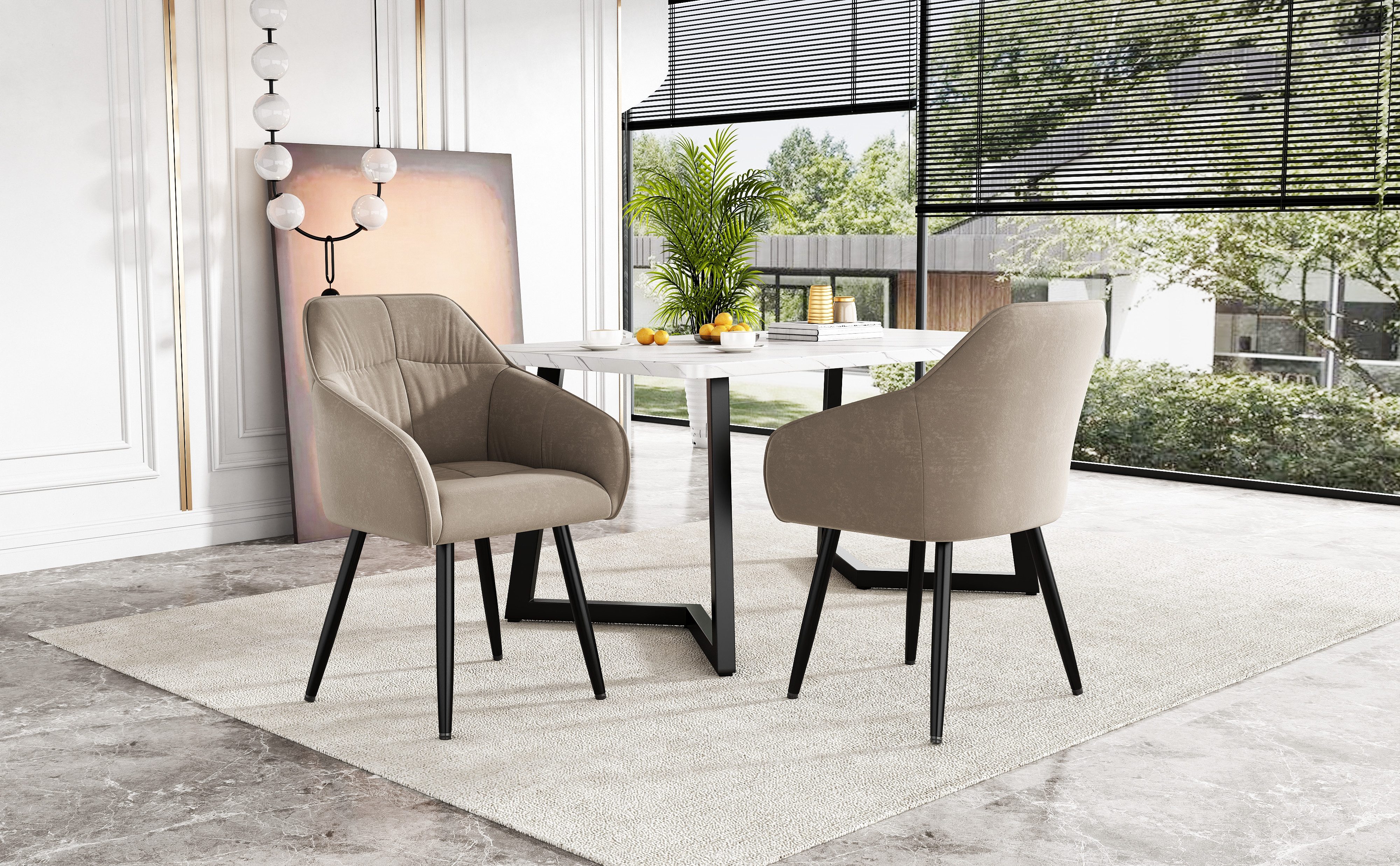 OKWISH Esszimmerstuhl Polsterstuhl (Polsterstuhl mit Metallbeine günstig online kaufen