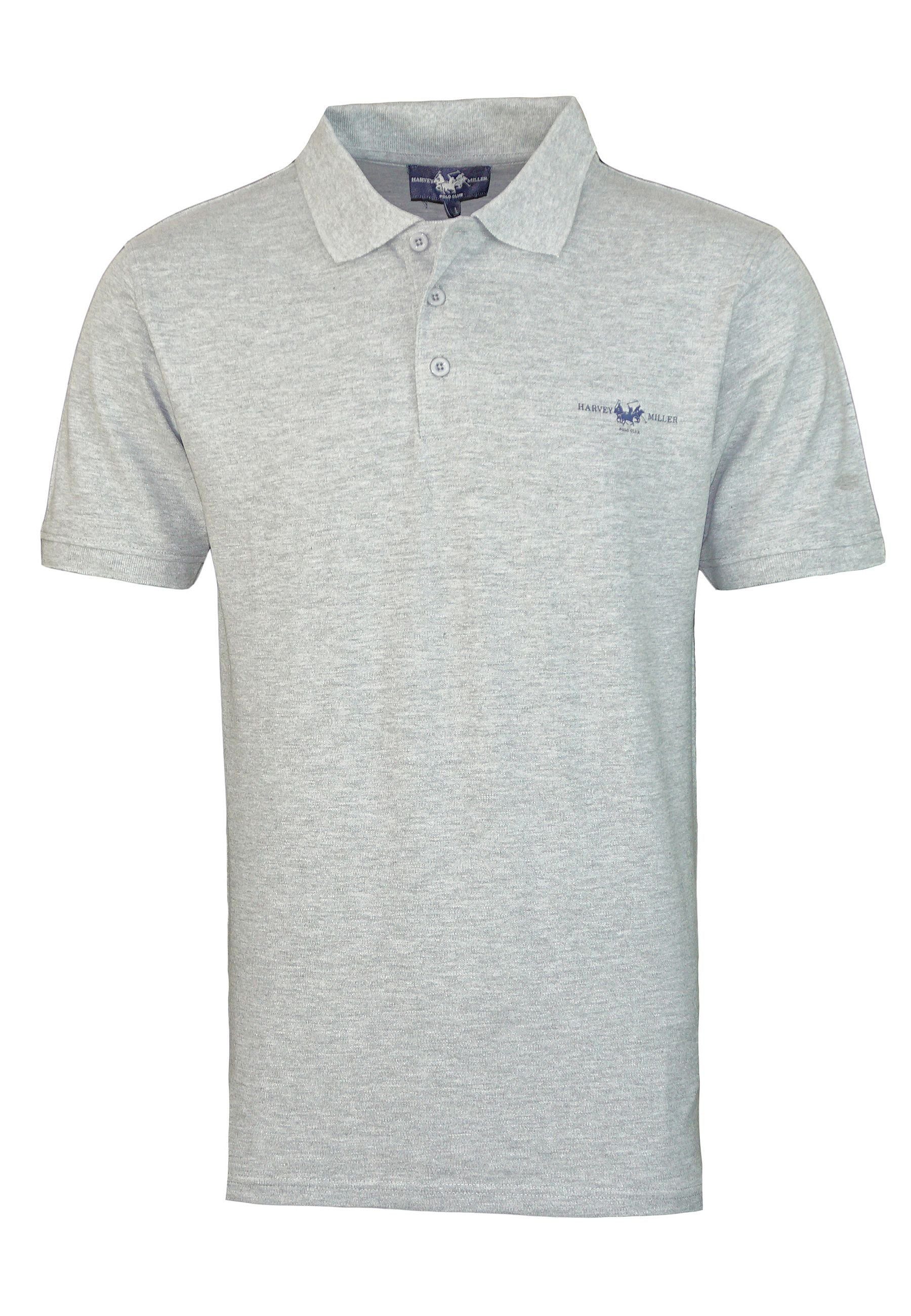 Harvey Miller Poloshirt Shirt Poloshirt Pique (1-tlg) grau | Sport-Poloshirts