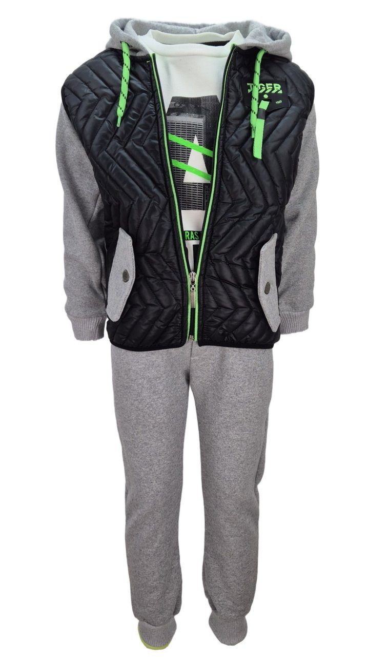 Fashion Boy Sweatanzug 3-Teiliger Sweatanzug mit Jacke Jogginganzug Freizeitanzug JFT6314a