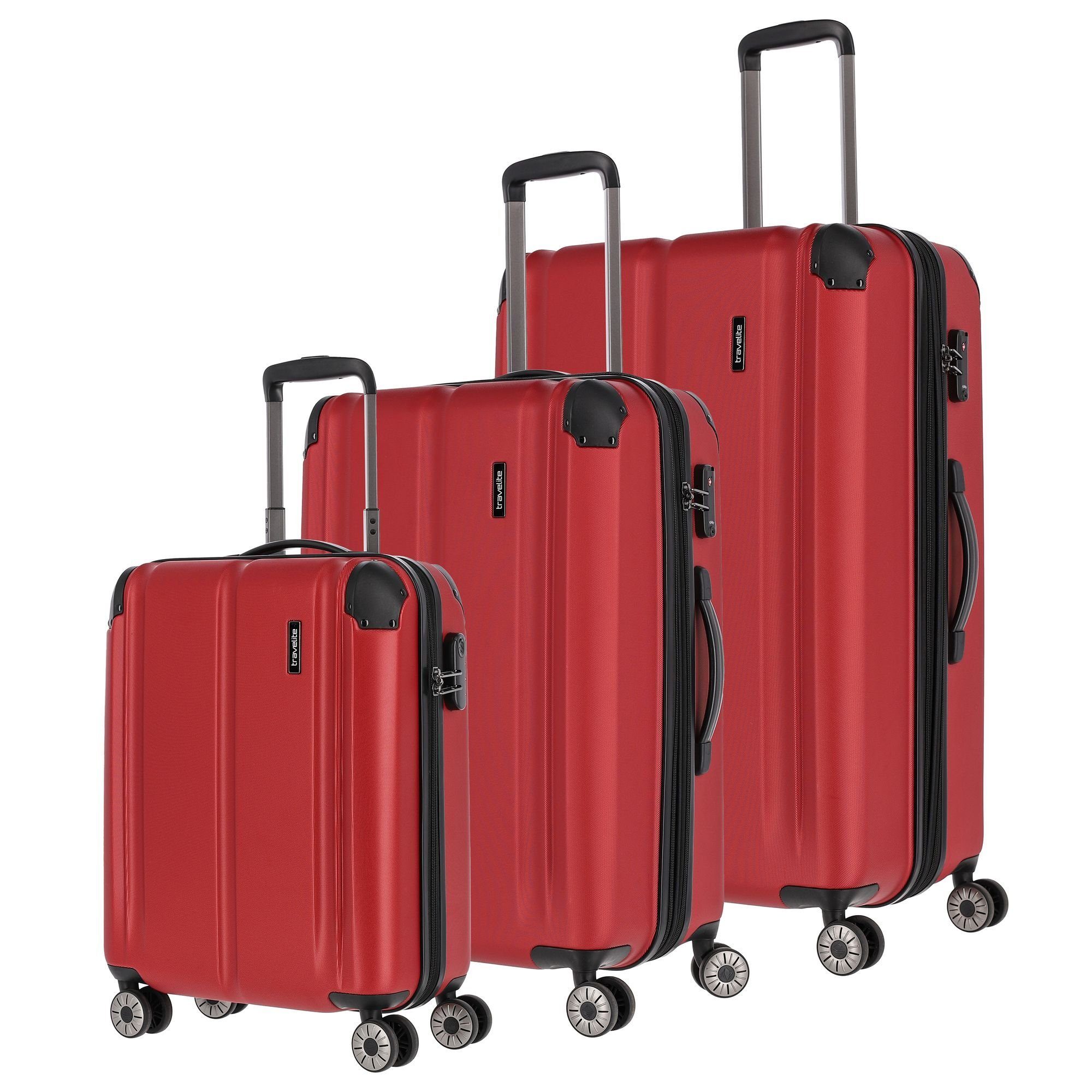 travelite Trolleyset City, 4 Rollen, (3-teilig, 3 tlg), ABS