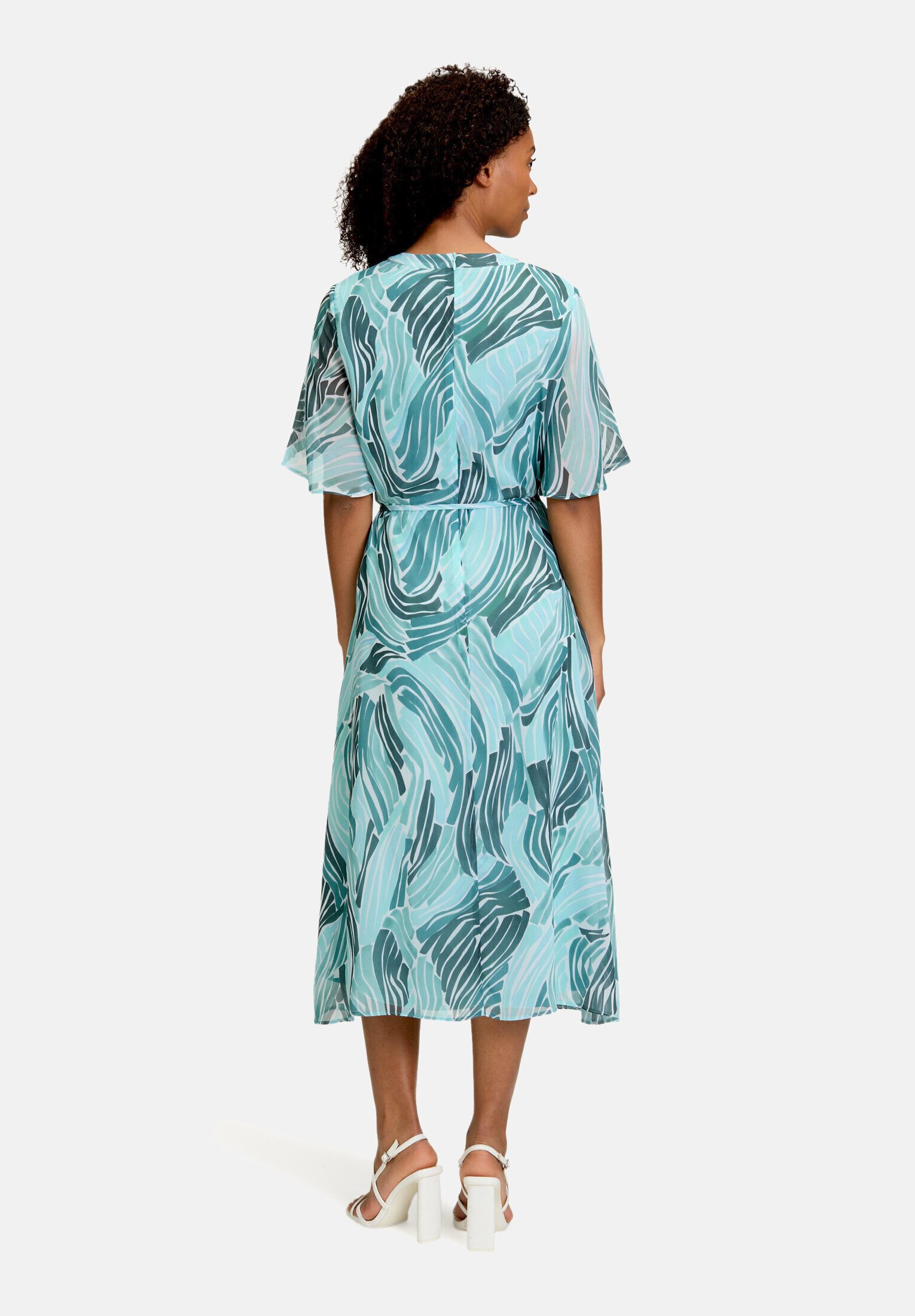 Betty&Co Chiffonkleid Damen mit Flügelärmeln Druck