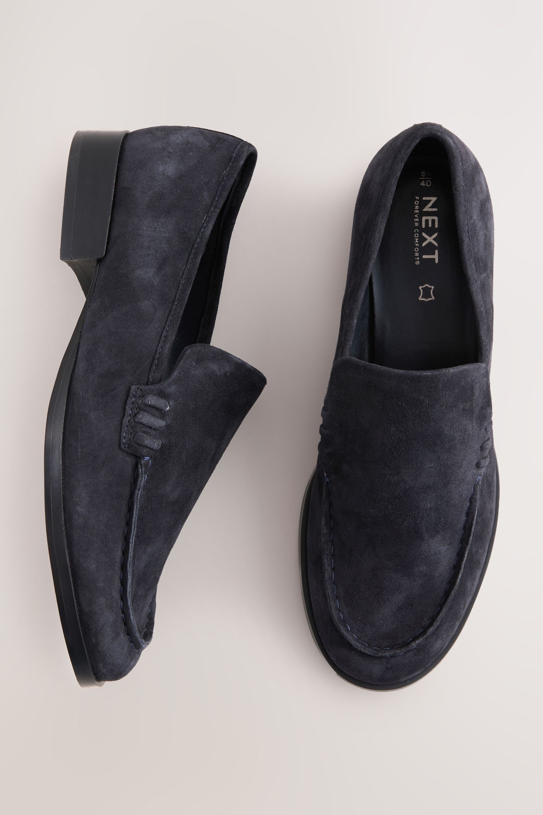 Next Forever Comfort® runde, adrette Leder-Loafer günstig online kaufen