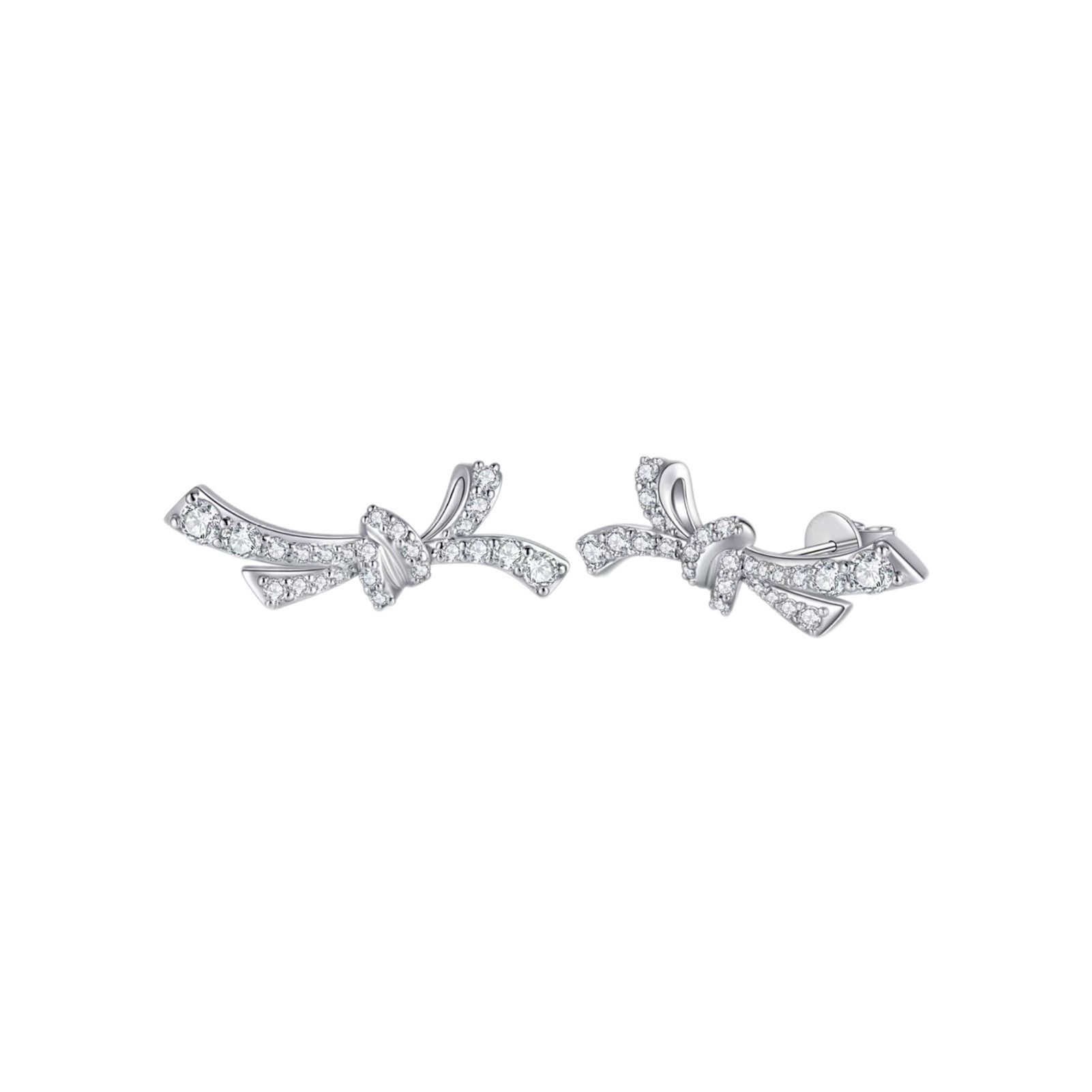 Jumpeak Paar Ohrstecker Schleifen-Ohrringe,Damen-Diamantohrringe,D/E,VVS/VS, 585GoldGeburtstagsgeschenk,Jahrestagsgeschenk,Geschenk für sich selbst
