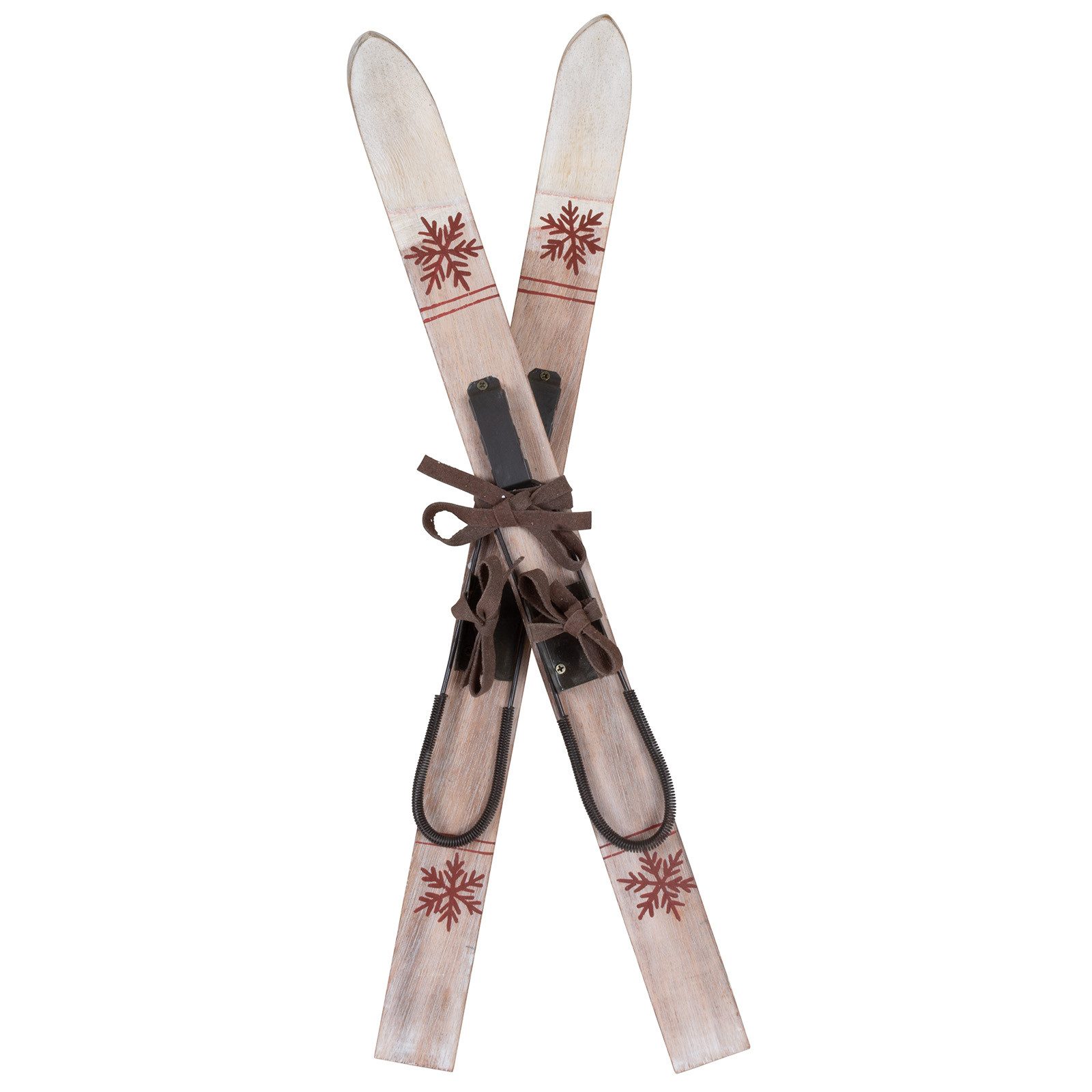 Christmas Paradise Dekoobjekt Deko Ski aus Holz versch. Varianten 50 bis 75cm (Wanddeko oder Tischdeko), mit Bindung und Skistöcken / Skischuhen
