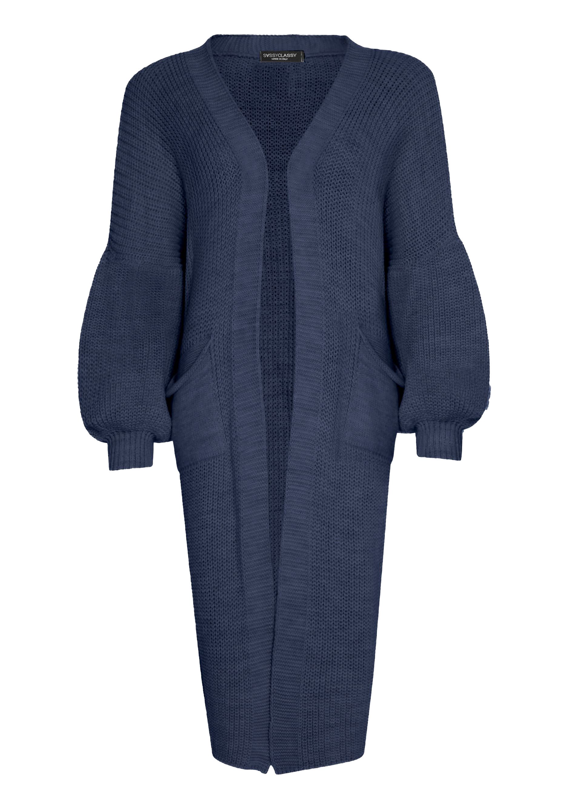 SASSYCLASSY Cardigan Oversize Strickjacke Damen lang günstig online kaufen