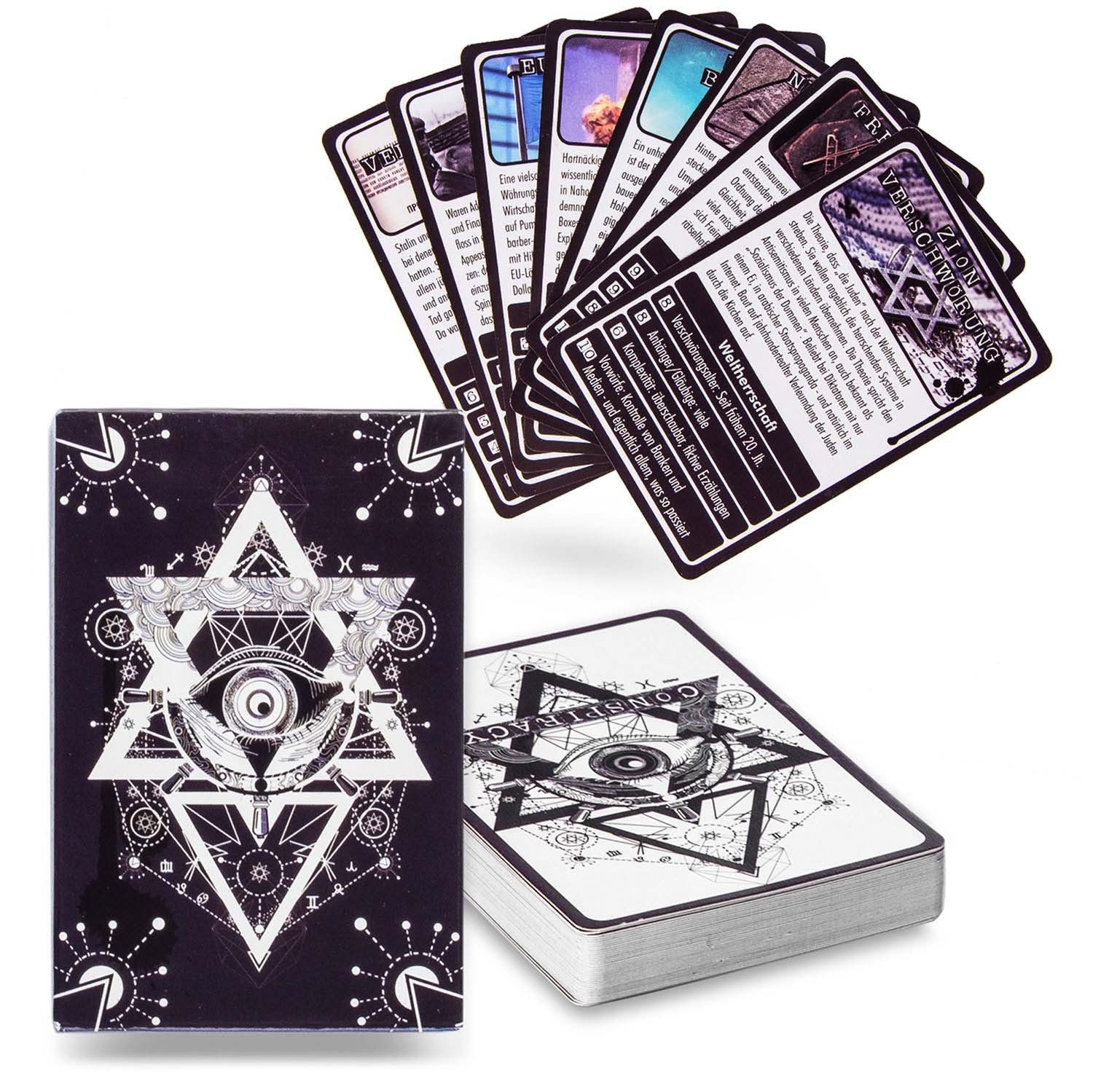 Goods+Gadgets Spiel GOODS+GADGETS – Weltverschwörungen Spiel Quartett Kartenspiel, Welt-Verschwörungstheorien Quartett, Gesellschaftsspiel