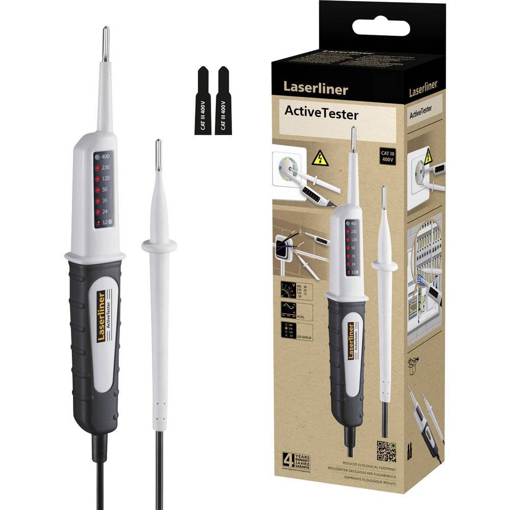 LASERLINER Spannungsprüfer ActiveTester Spannungs- und Durchgangsprüfer 083.020E