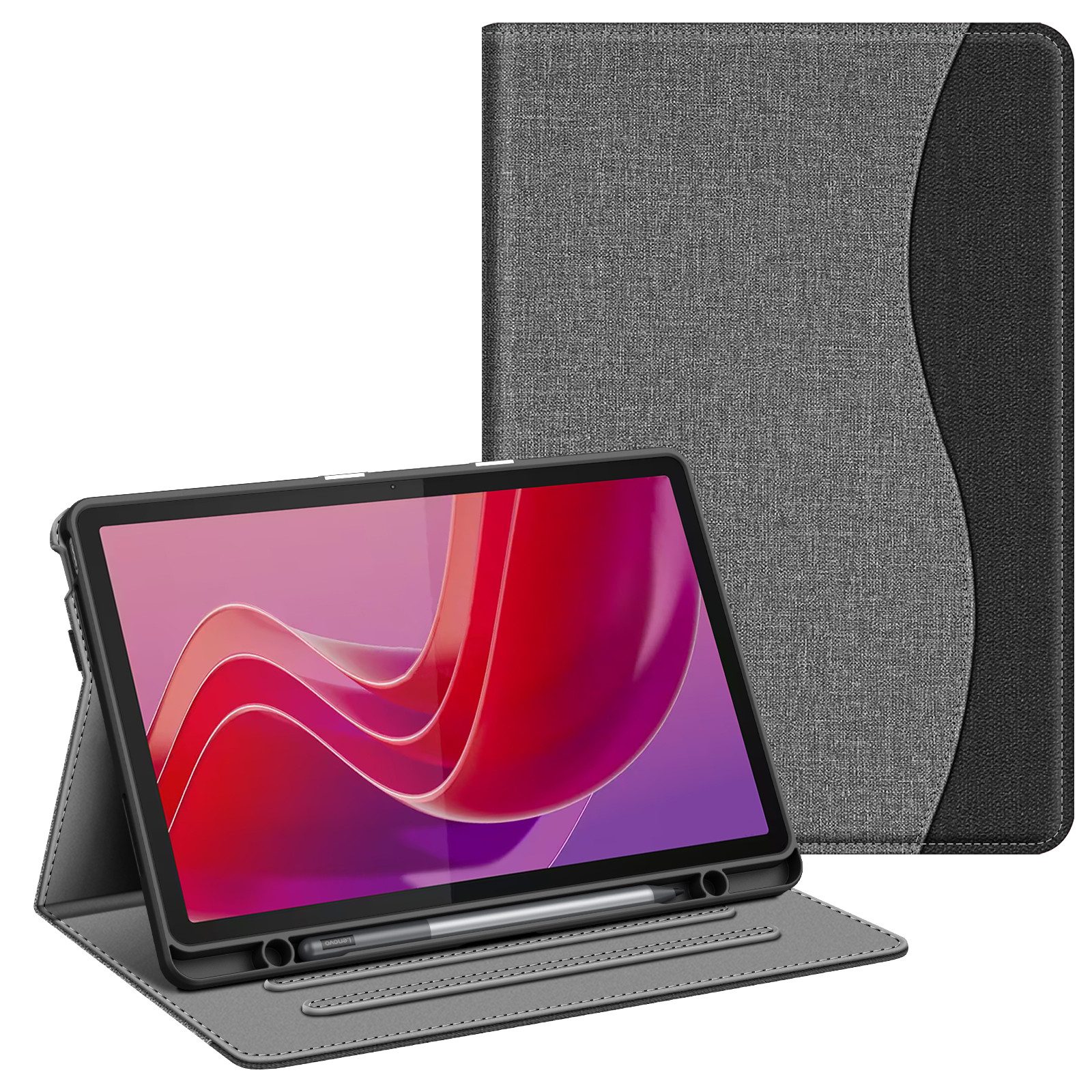 Fintie Tablet-Hülle für Lenovo Tab M11 (TB330) 11 Zoll 2024, Soft TPU Rückseite Gehäuse, mit Dokumentschlitze und Multi-Winkel Ansicht, Nicht für Tab P11 11''
