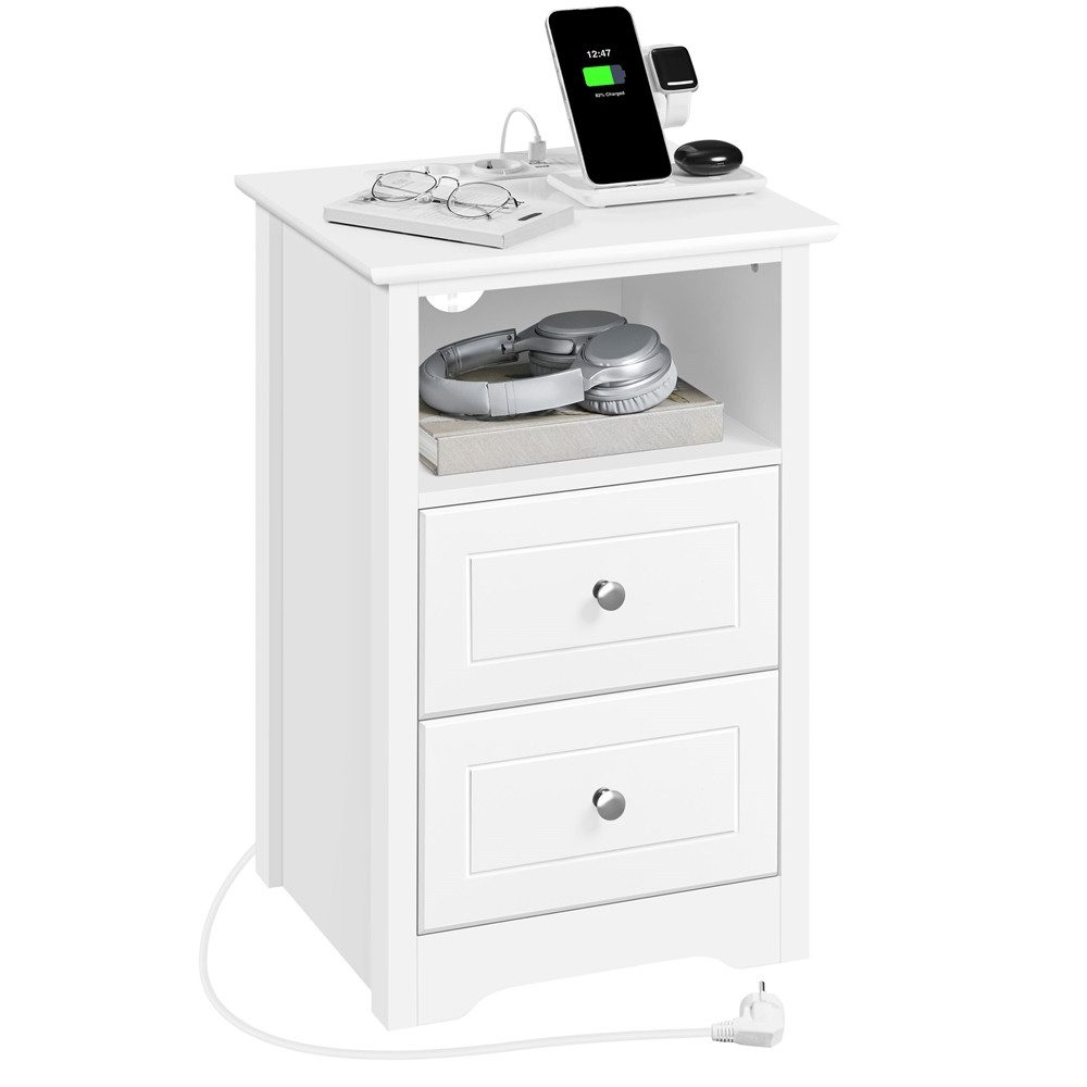 Yaheetech Nachttisch mit Steckdose & USB-Anschlüsse (1-St), Sofatisch Nacht günstig online kaufen