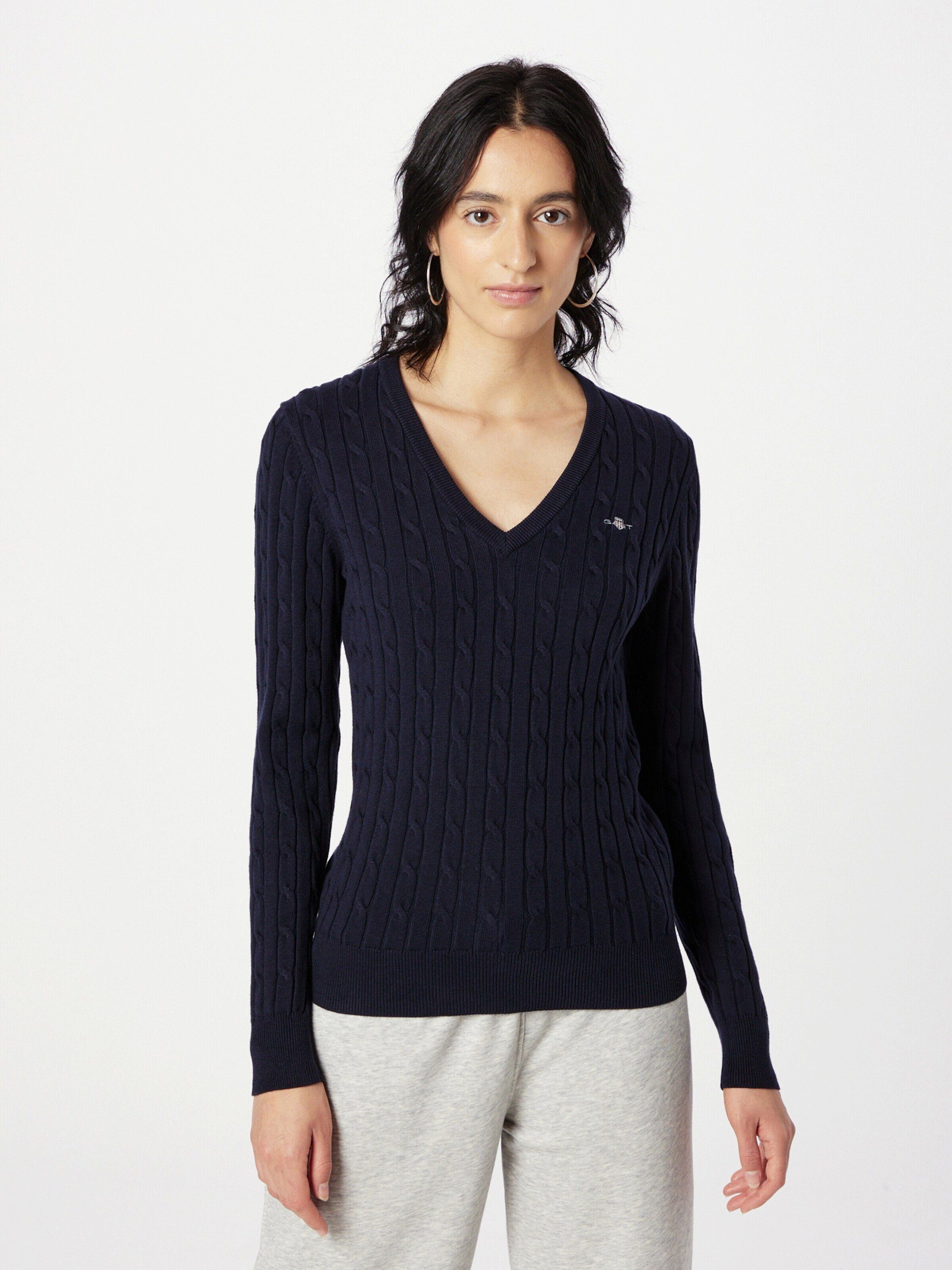 Gant Strickpullover (1-tlg) Stickerei