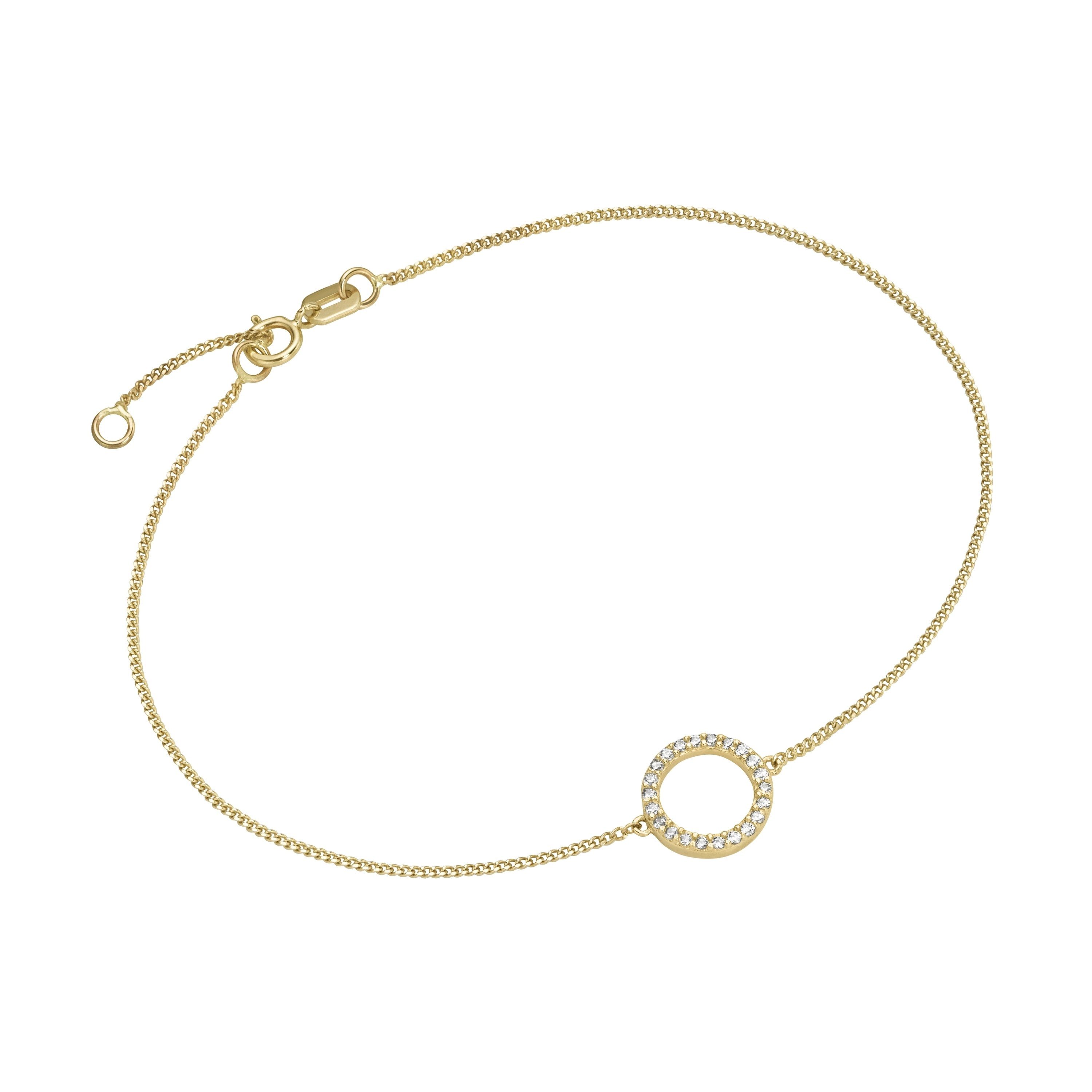 Luigi Merano Armband Mittelteil Ring mit Zirkonia, Gold 375 | Armbänder