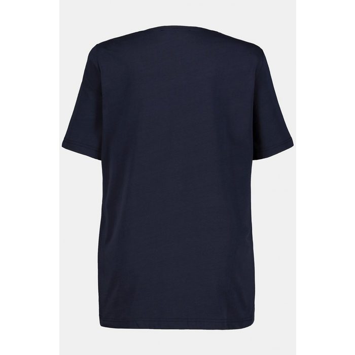 Ulla Popken Oversize-Shirt T-Shirt Faltboot-Motiv A-Linie Biobaumwolle PB10160