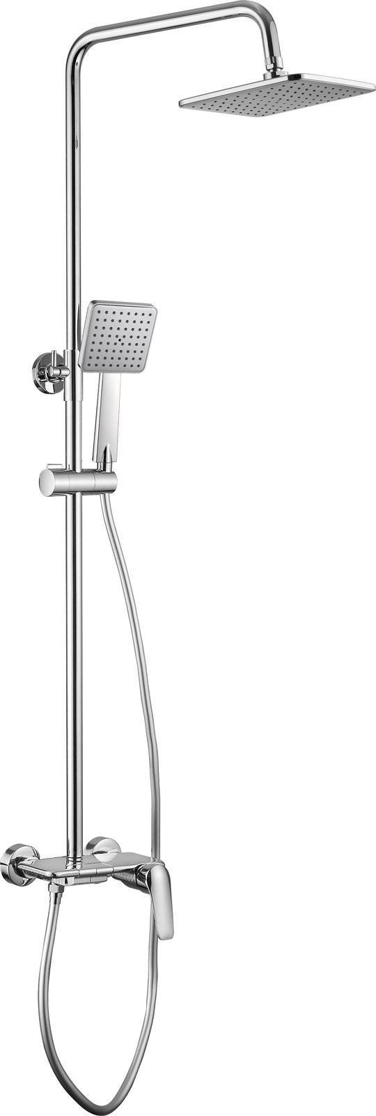 Deante Duschsystem "Boro" mit Duscharmatur in Chrom-Optik