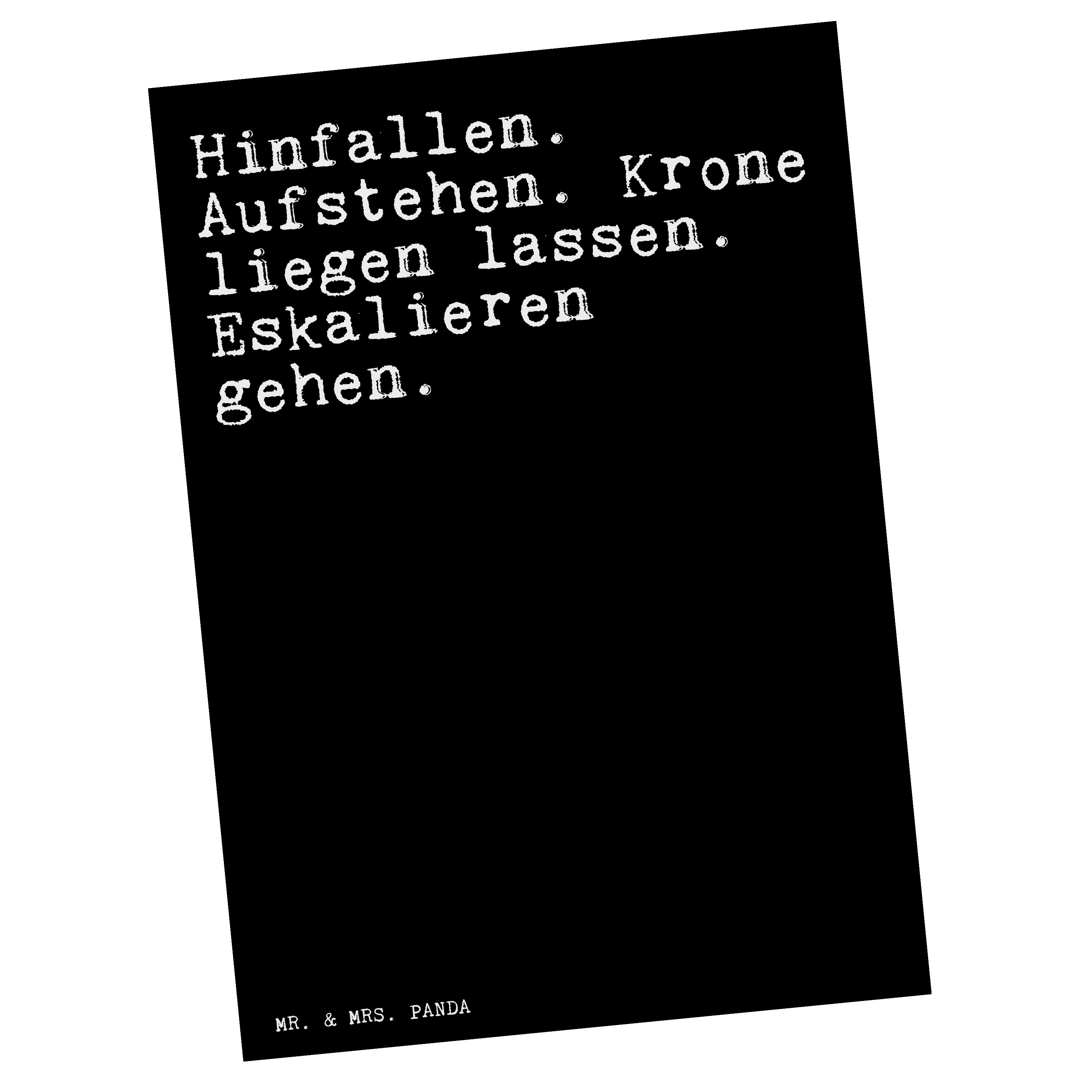 Mr. & Mrs. Panda Postkarte »Hinfallen. Aufstehen. Krone liegen