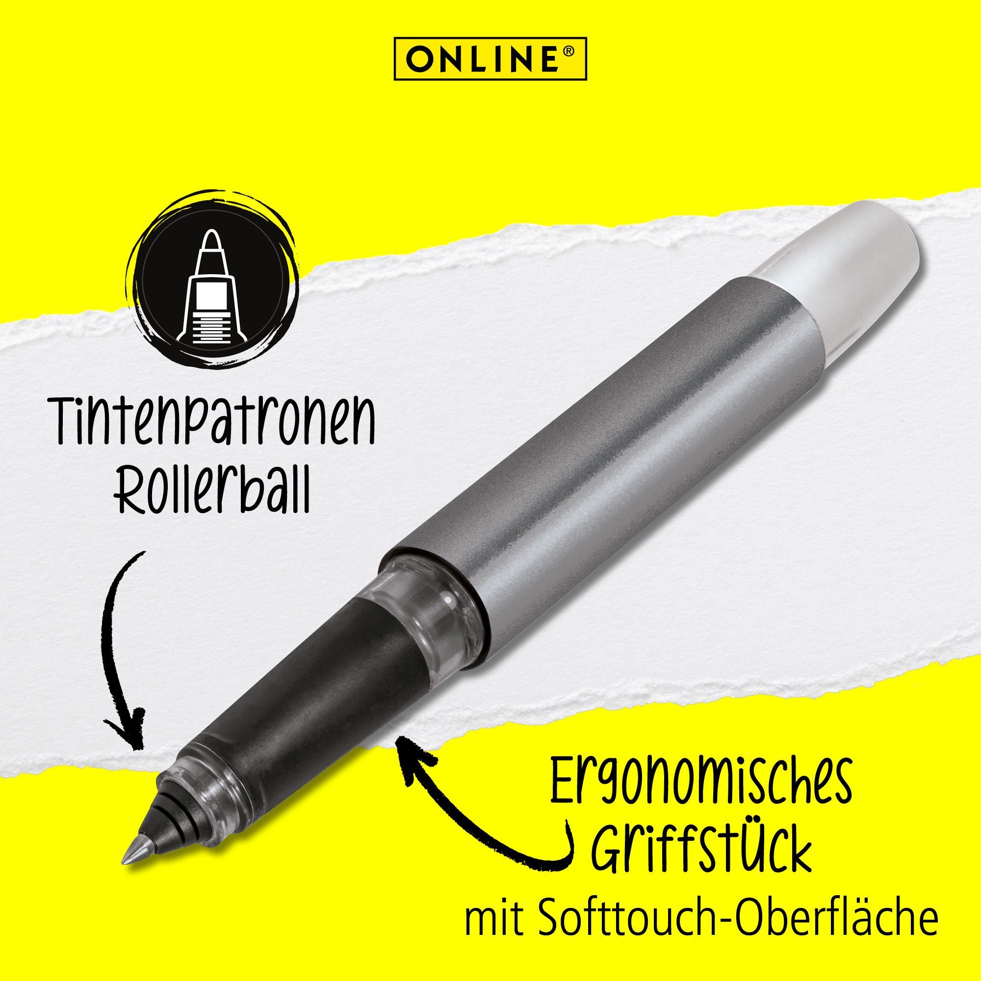 Online ergonomisch, Grau die ideal hergestellt Rollerball, in Pen Tintenroller Deutschland Campus Schule, für