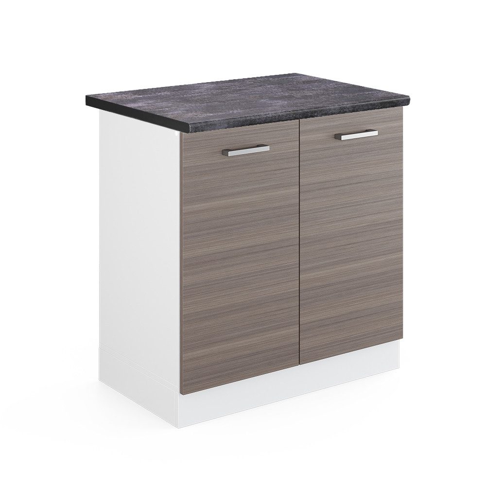 Vicco Spülenunterschrank R-Line, Grau/Weiß, 80 cm, günstig online kaufen
